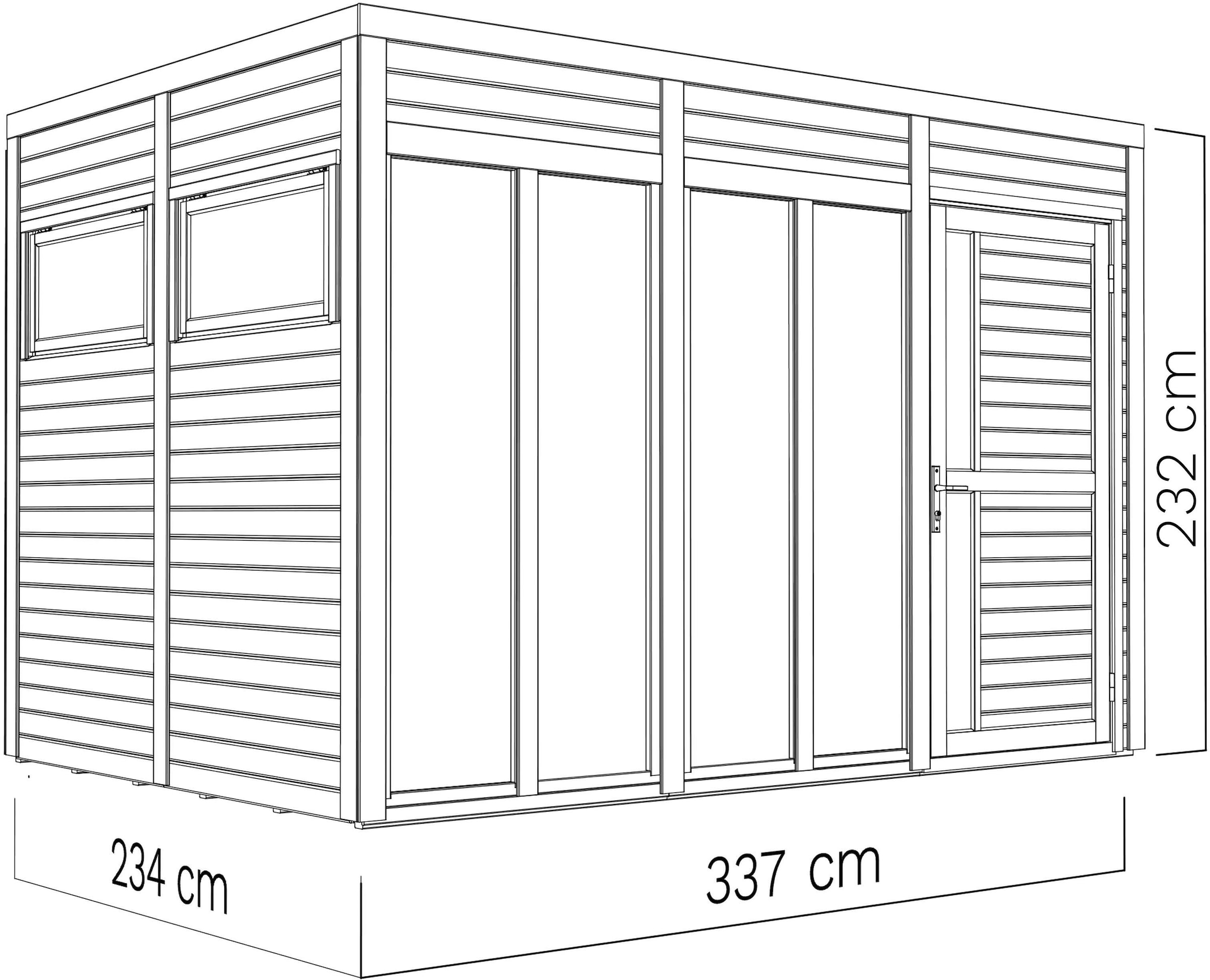 BERTILO Gartenhaus »Cubus 3 Office, in verschiedenen Farben«