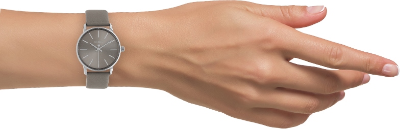 OOZOO Quarzuhr Armbanduhr, Damenuhr, Lederarmband