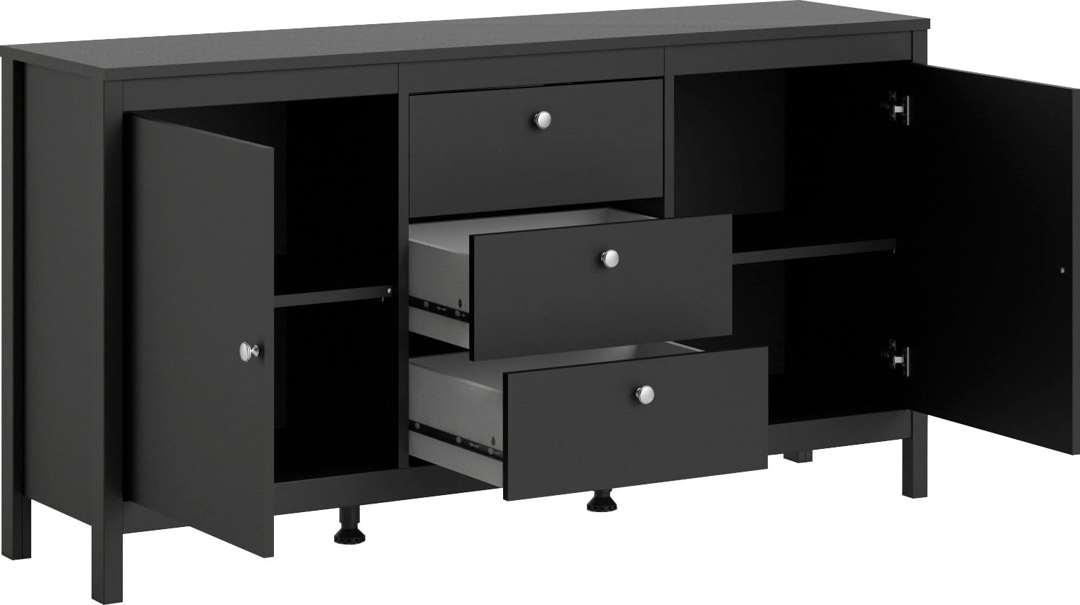 Home affaire Sideboard »Madrid, Aufbewahrung, Schubladenschrank, Sideboard,«, mit 2 Türen und 3 Schubladen, Breite 151 cm, Höhe 80 cm