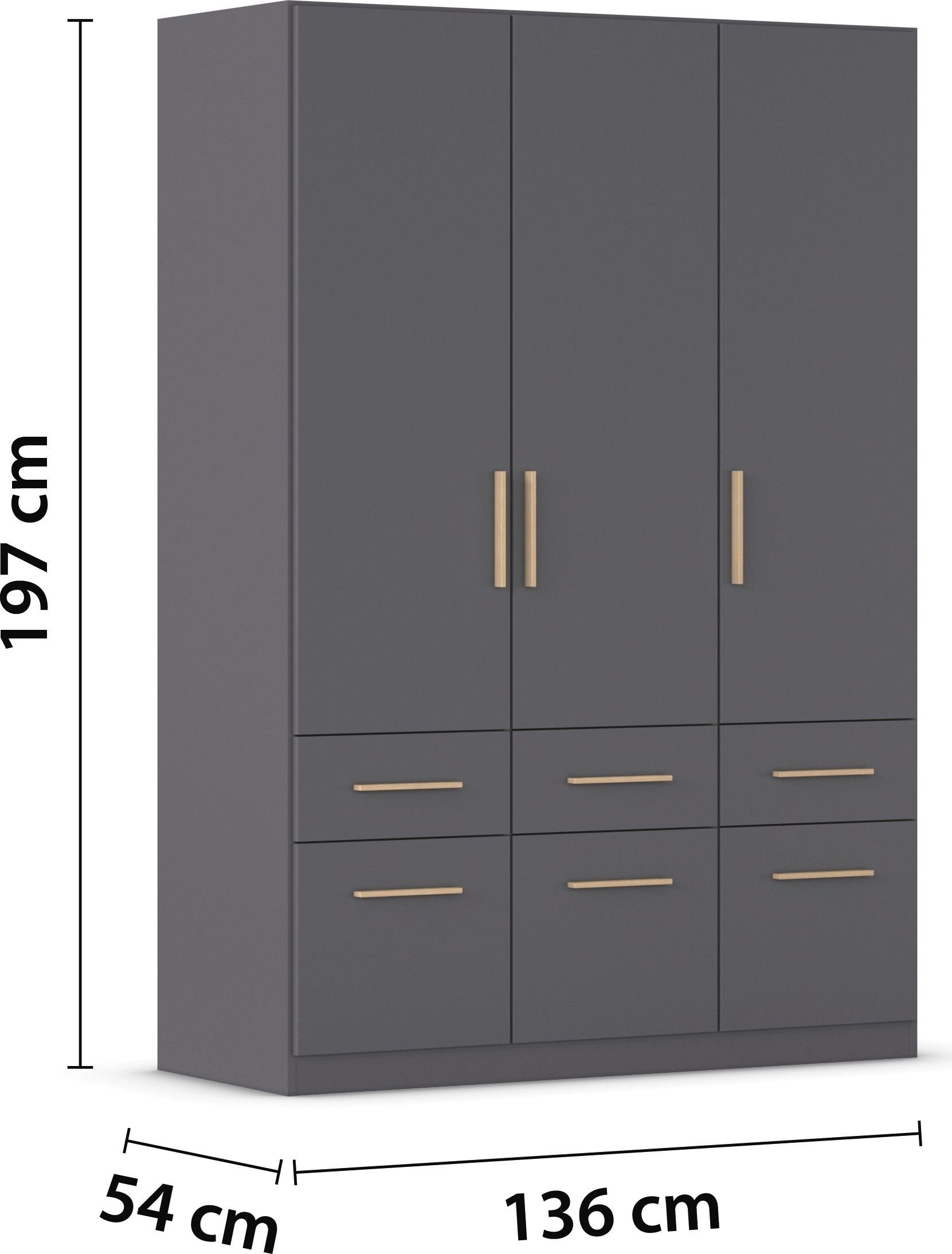 rauch Kleiderschrank »Kleiderschrank Schrank Garderobe Wäscheschrank DUNDEE«, (mit 3 Griff-Varianten), Schubladen in zwei Höhen, optional mit Spiegel MADE IN GERMANY