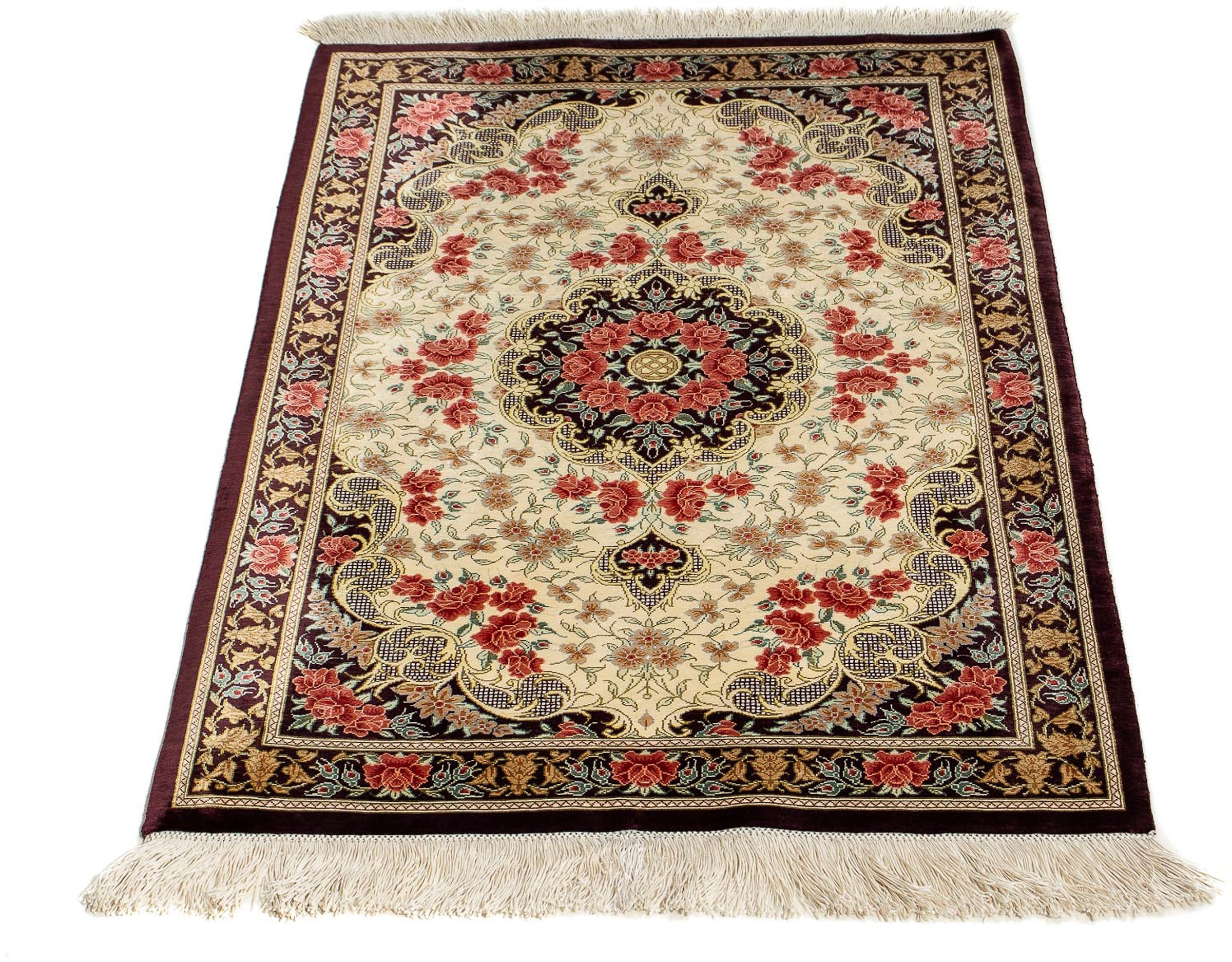 morgenland Orientteppich »Perser - Ghom - 93 x 60 cm - beige«, rechteckig, günstig online kaufen