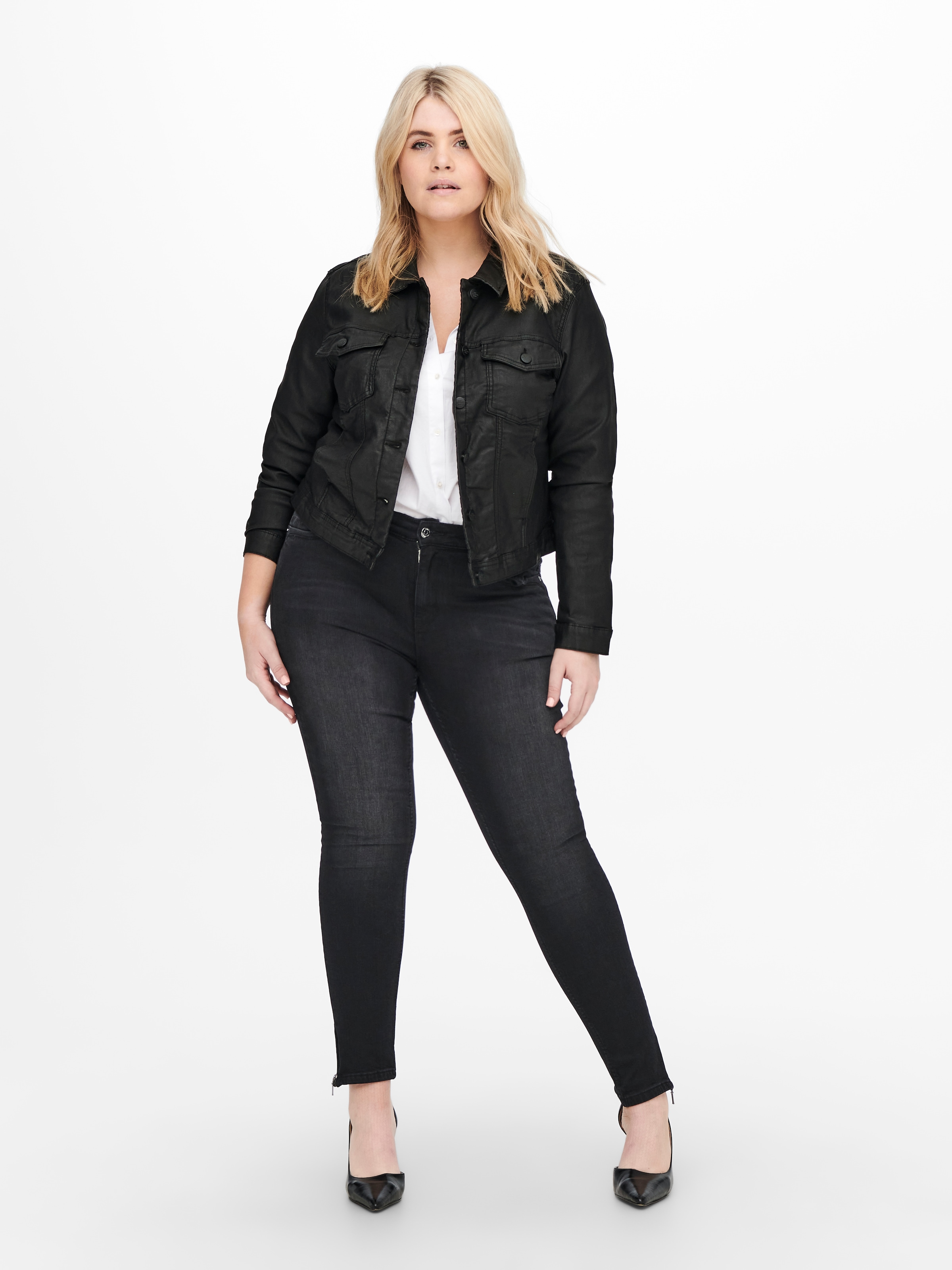 ONLY CARMAKOMA Lederimitatjacke »CARWESPA LIFE COATED DNM JACKET«