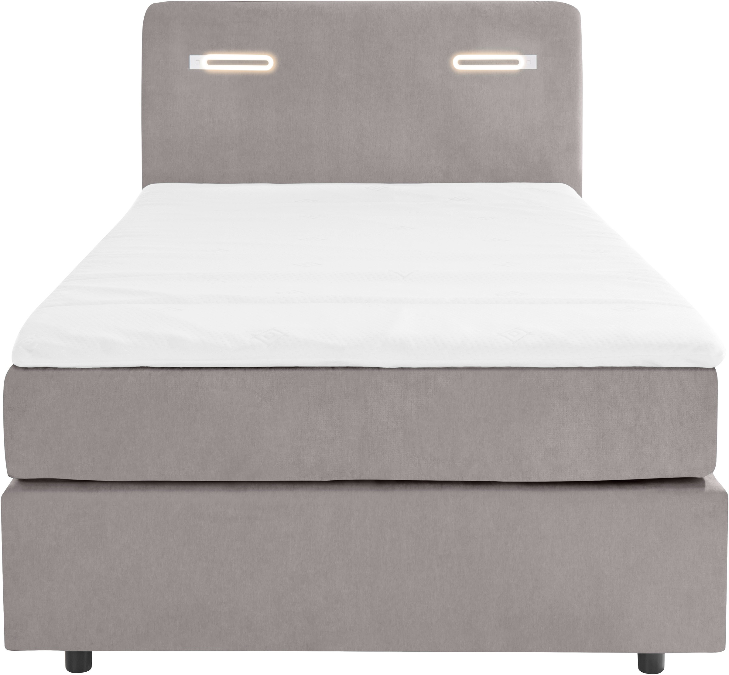 INOSIGN Boxbett »Luan«, Schubkästen, LED-Beleuchtung und Topper, in Breite 120 cm und 180 cm