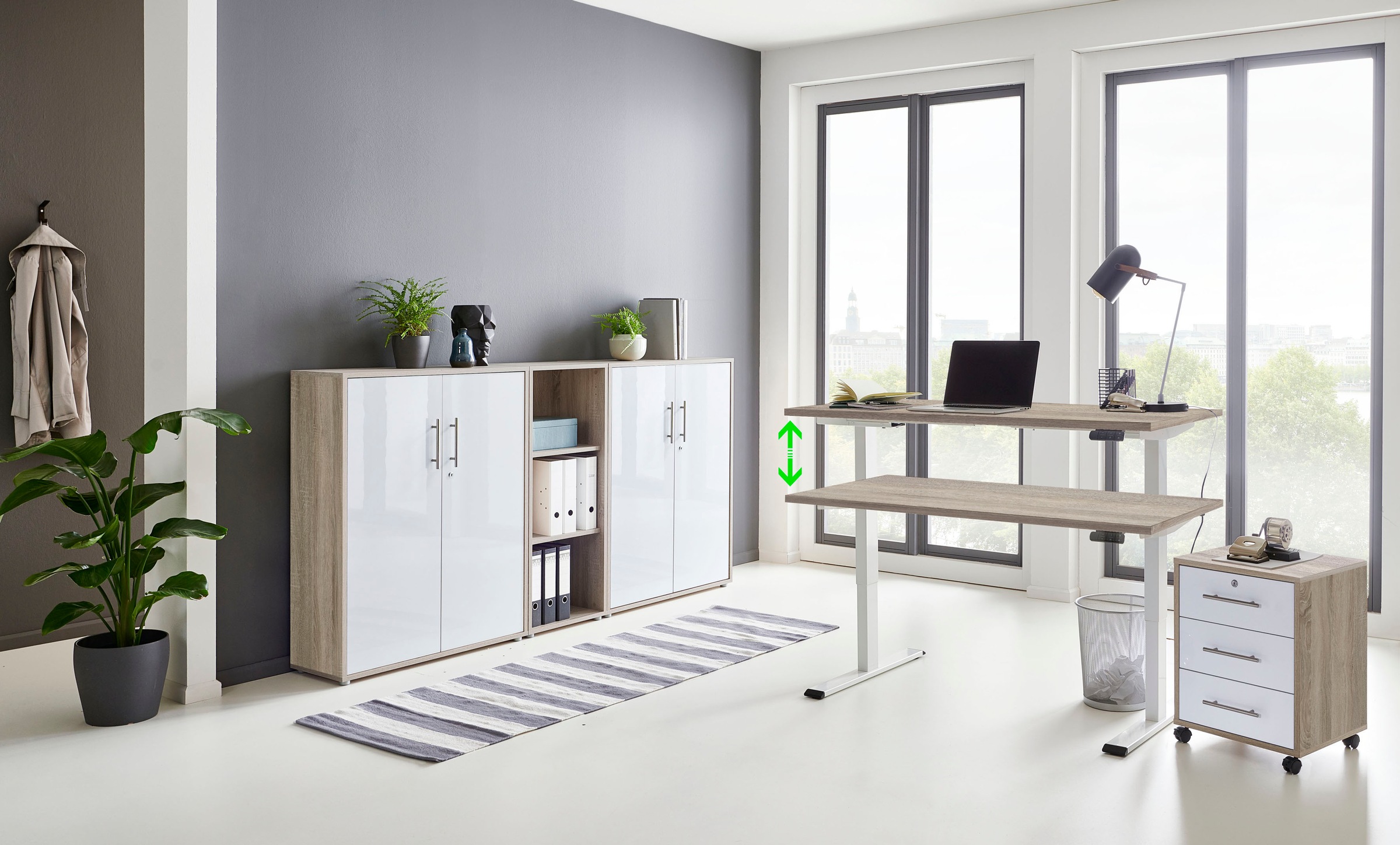 BMG Möbel Büromöbel-Set »Tabor«, (Set, 5 tlg.), mit elektrisch höhenverstel günstig online kaufen