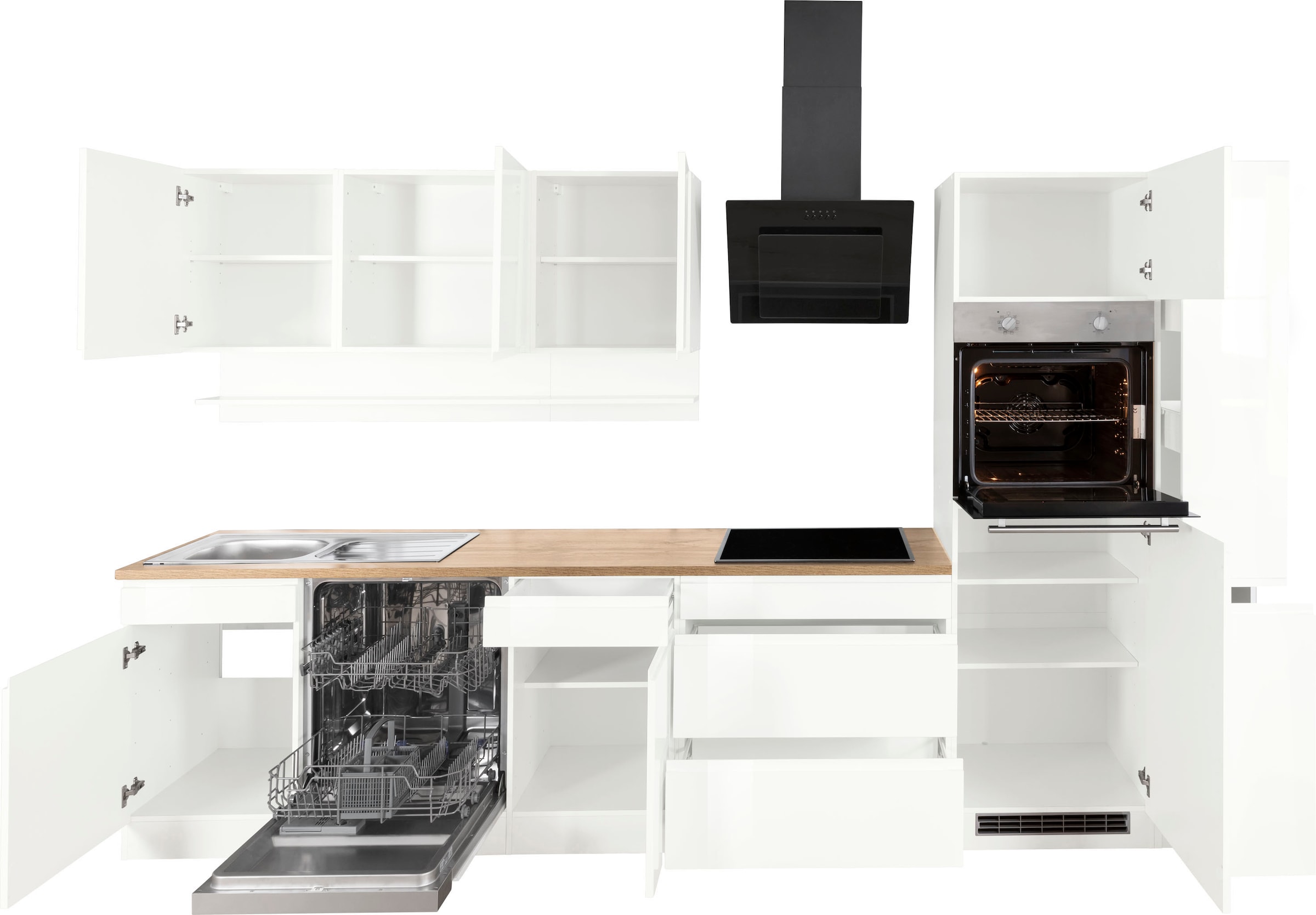 KOCHSTATION Küchenzeile »KS-Virginia« Breite 330 cm, ohne E-Geräte