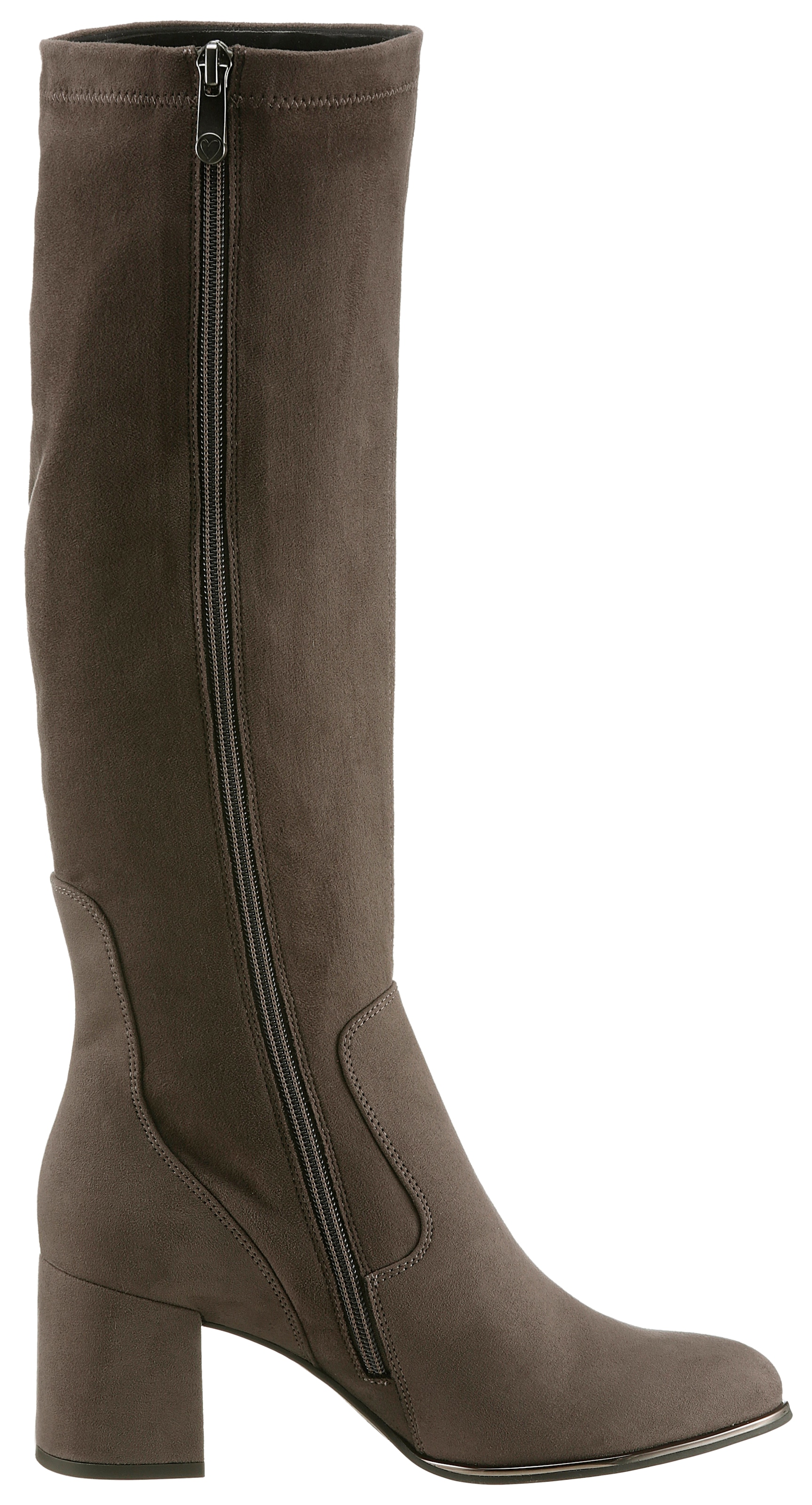 MARCO TOZZI Stiefel, Blockabsatz, Langschaftstiefel mit praktischem Innenreißverschluss