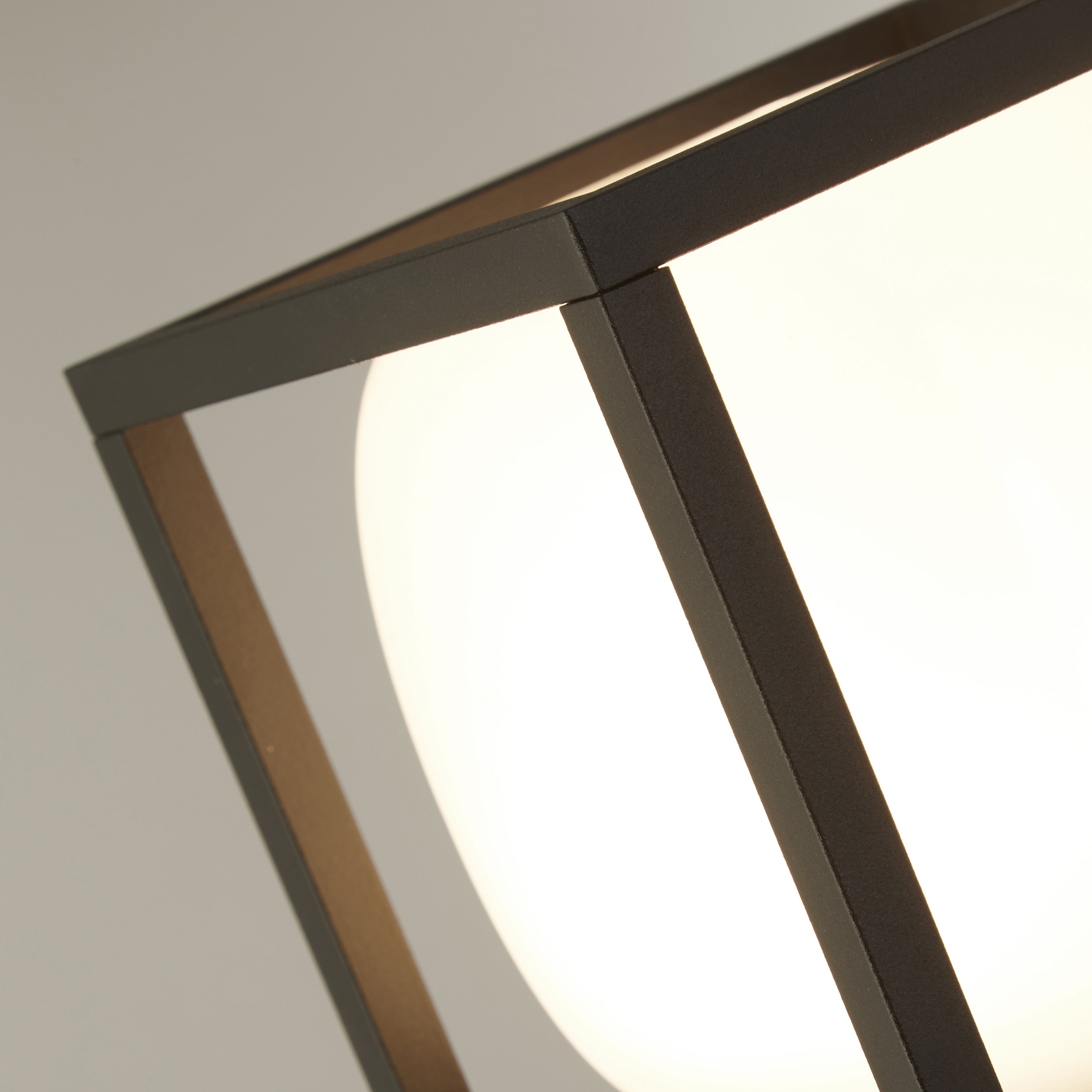 Searchlight Außen-Stehlampe »Athens Außenleuchte - Schwarzes Metall und Opalglas« LED-Modul 1 Stk.