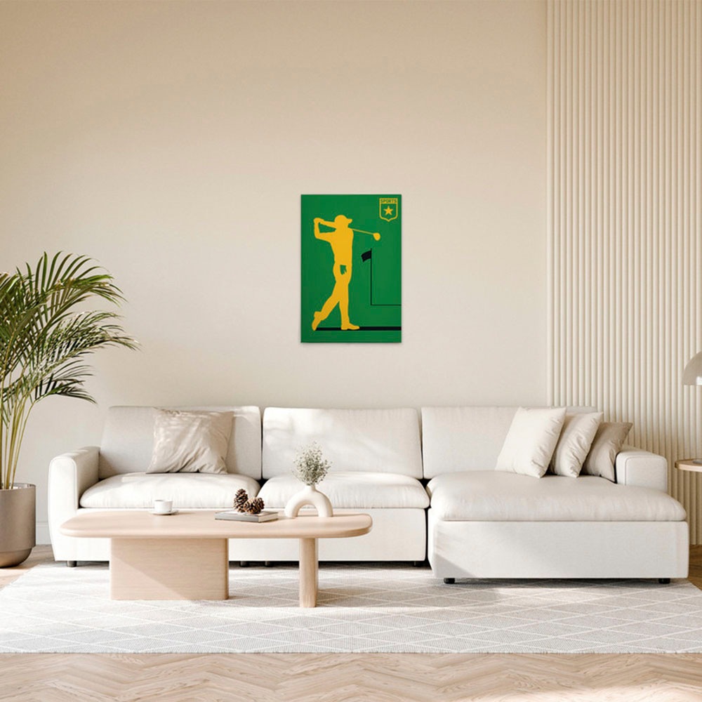 A.S. Création Leinwandbild »Golfplayer - Wandbild Grün Gelb Schwarz Keilrah günstig online kaufen