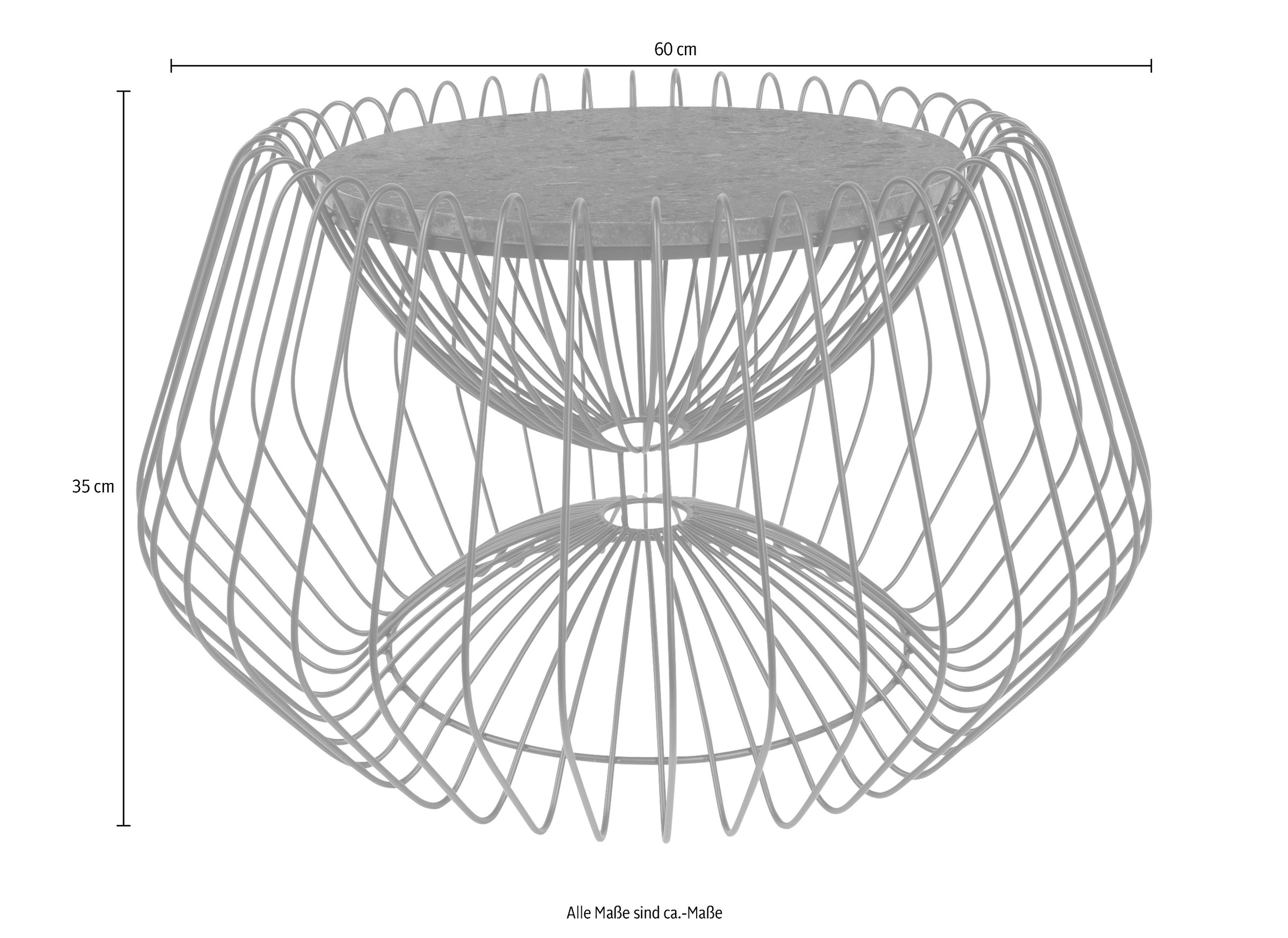 Kayoom Beistelltisch »Malibu 325, Beistelltisch mit edler Marmorplatte« 1 Stk. tlg. ø-Marmorplatte: ca. 37 cm, angesagtes Metalldesign, pflegeleicht