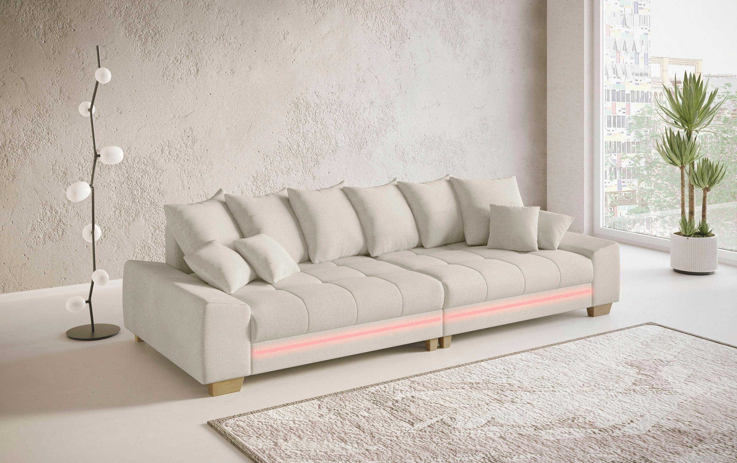 Mr. Couch Big-Sofa »Nikita II«, mit RGB-LED Beleuchtung, wahlweise mit Kaltschaum
