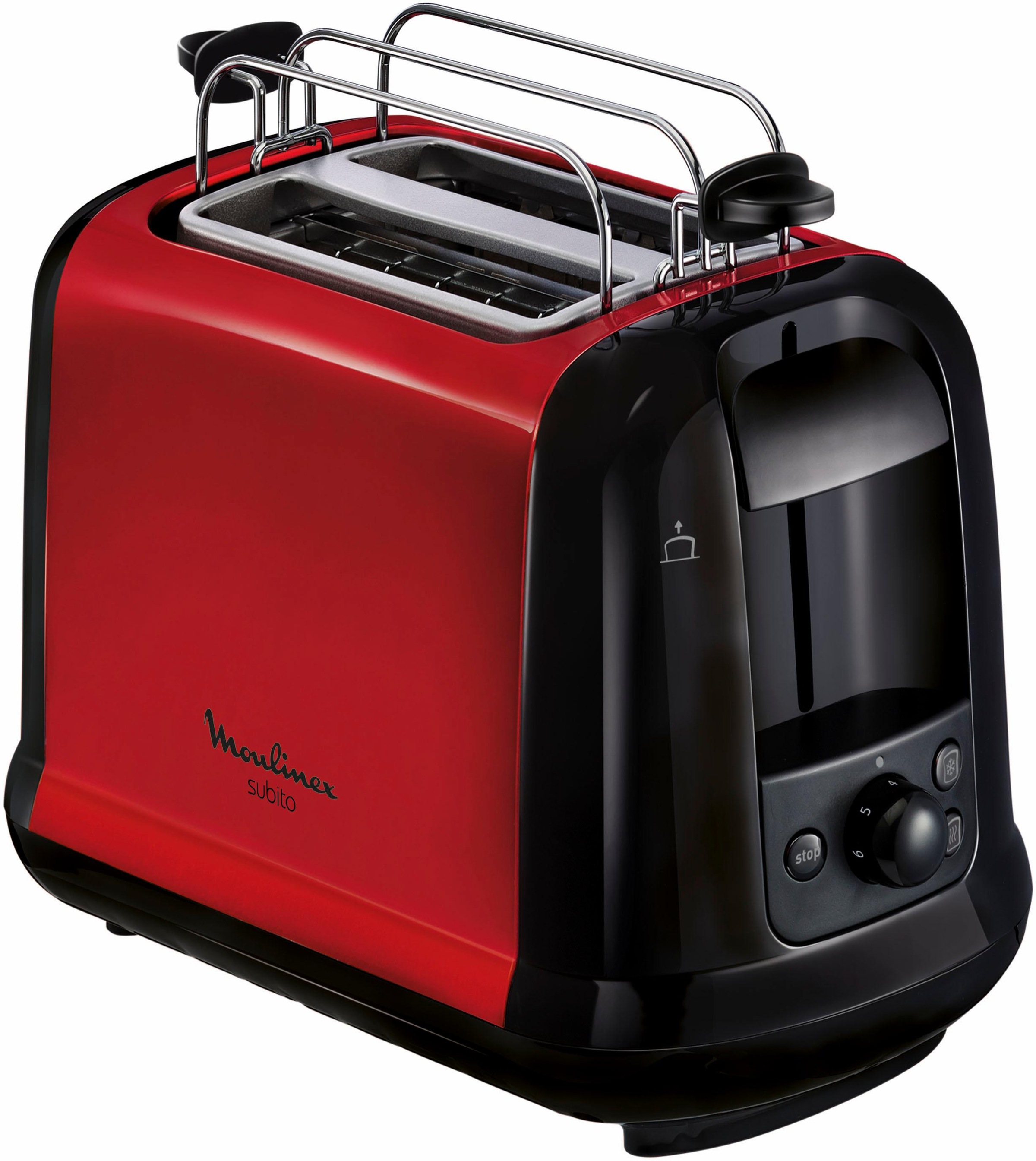 Moulinex Toaster »LT261D Subito« 2 kurze Schlitze für 2 Scheiben 850 W Anhebevorrichtung, 7 Bräunungsstufen, Krümelschublade