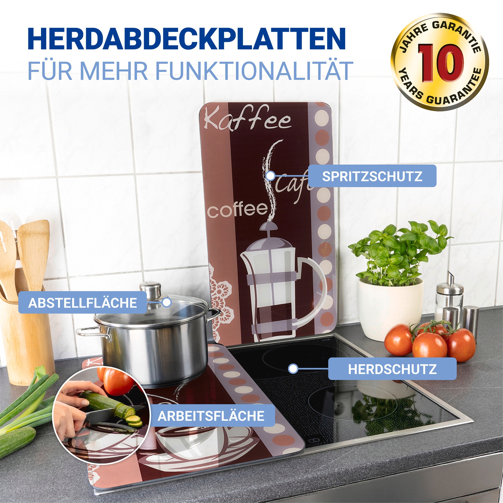 WENKO Herd-Abdeckplatte »Universal Modell Kaffeeduft« Herdabdeckung für all günstig online kaufen