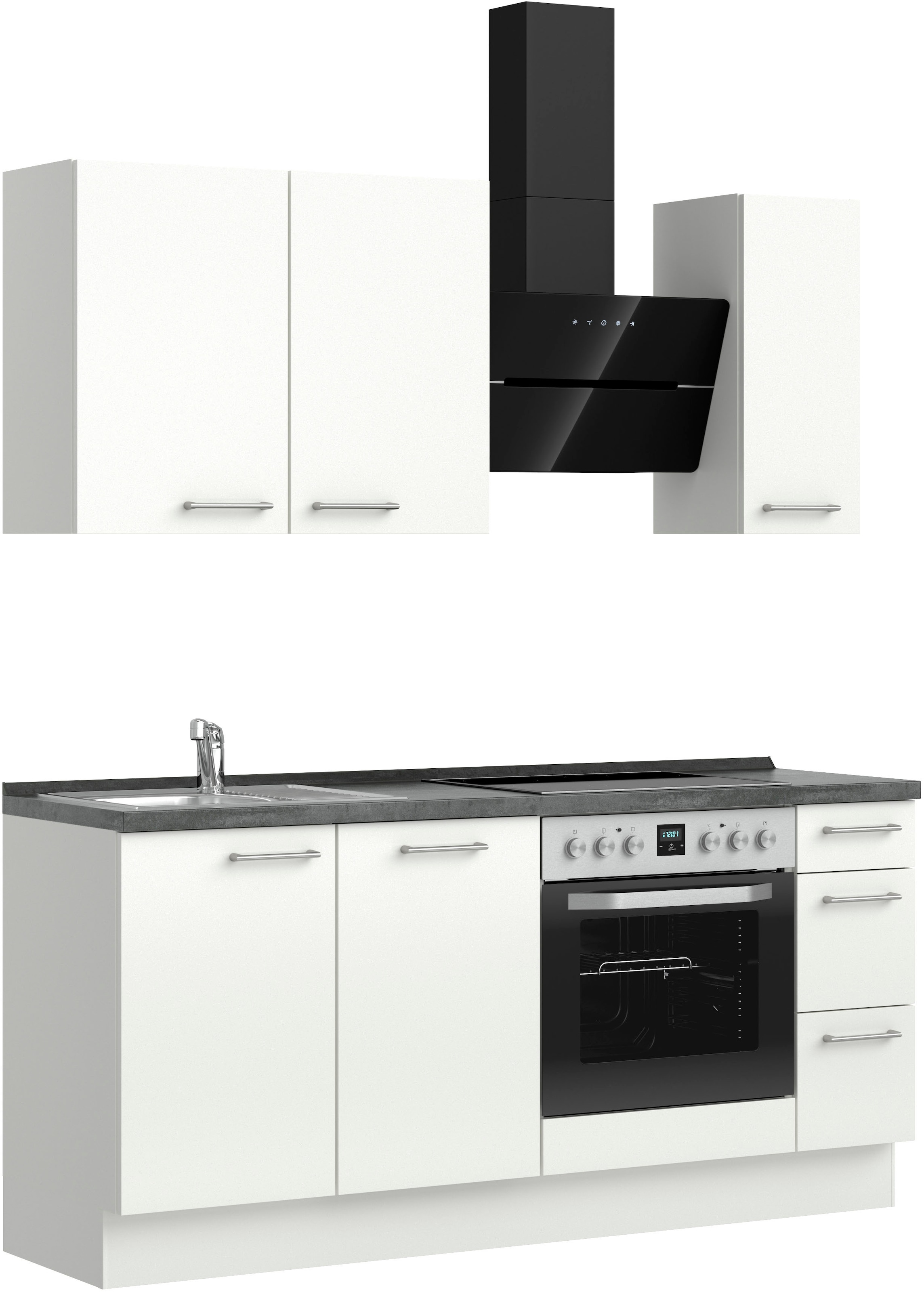 nobilia® Küchenzeile »"Laser II"«, vormontiert, Ausrichtung wählbar, Breite 180 cm, wahlw. mit E-Geräten