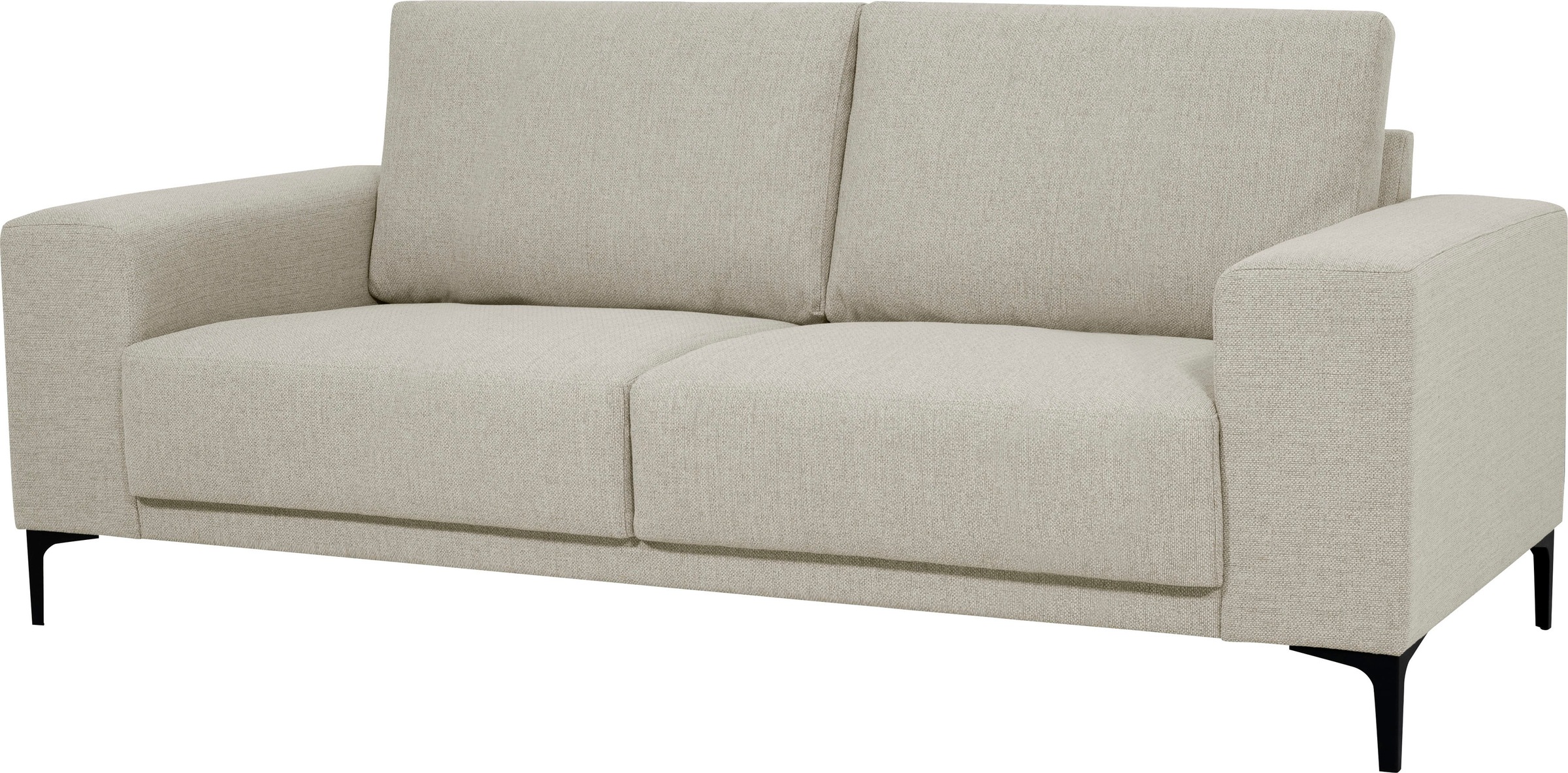 Places of Style 2-Sitzer »Xander«, Breite 164 cm, Webstoff, Soft-Touch Chenille, schwarze Metallfüßen
