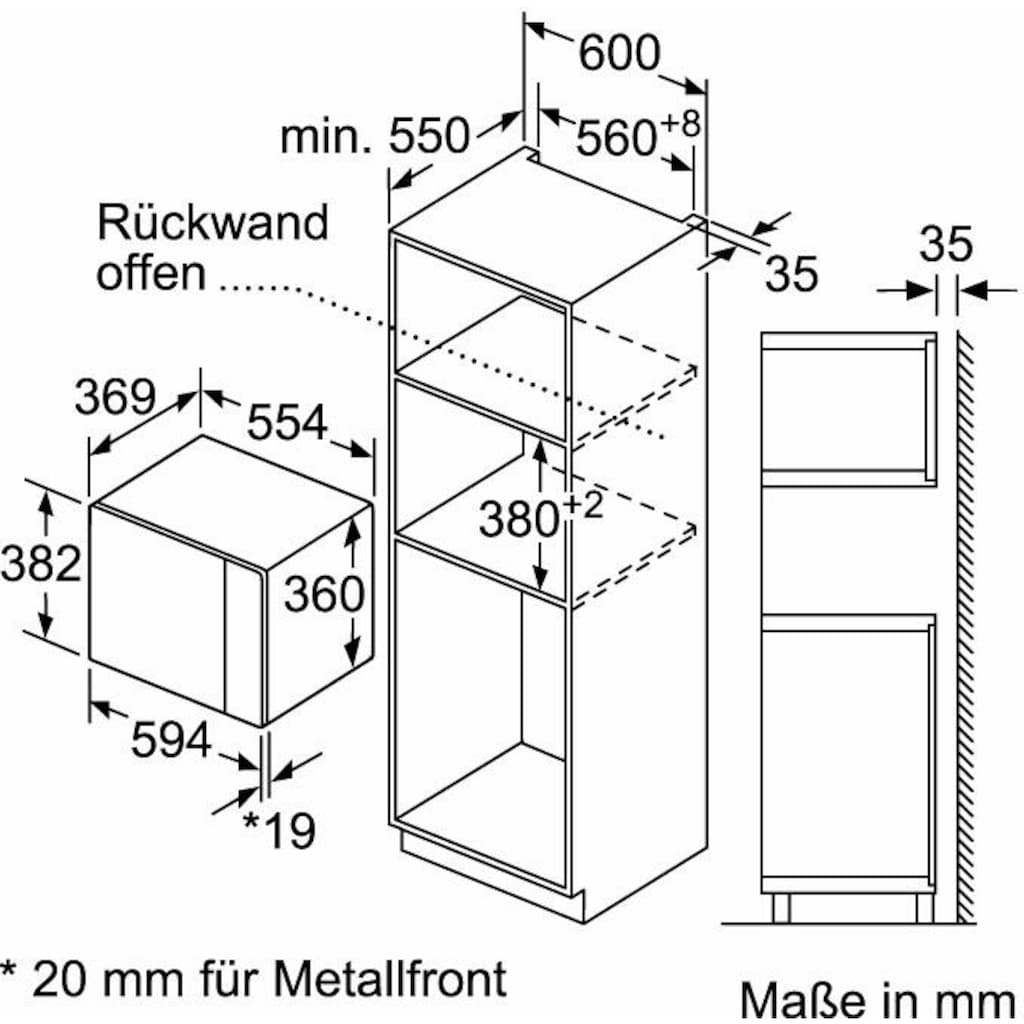 NEFF Einbau-Mikrowelle »N 50 HLAWD53N0«, Mikrowelle, 900 W