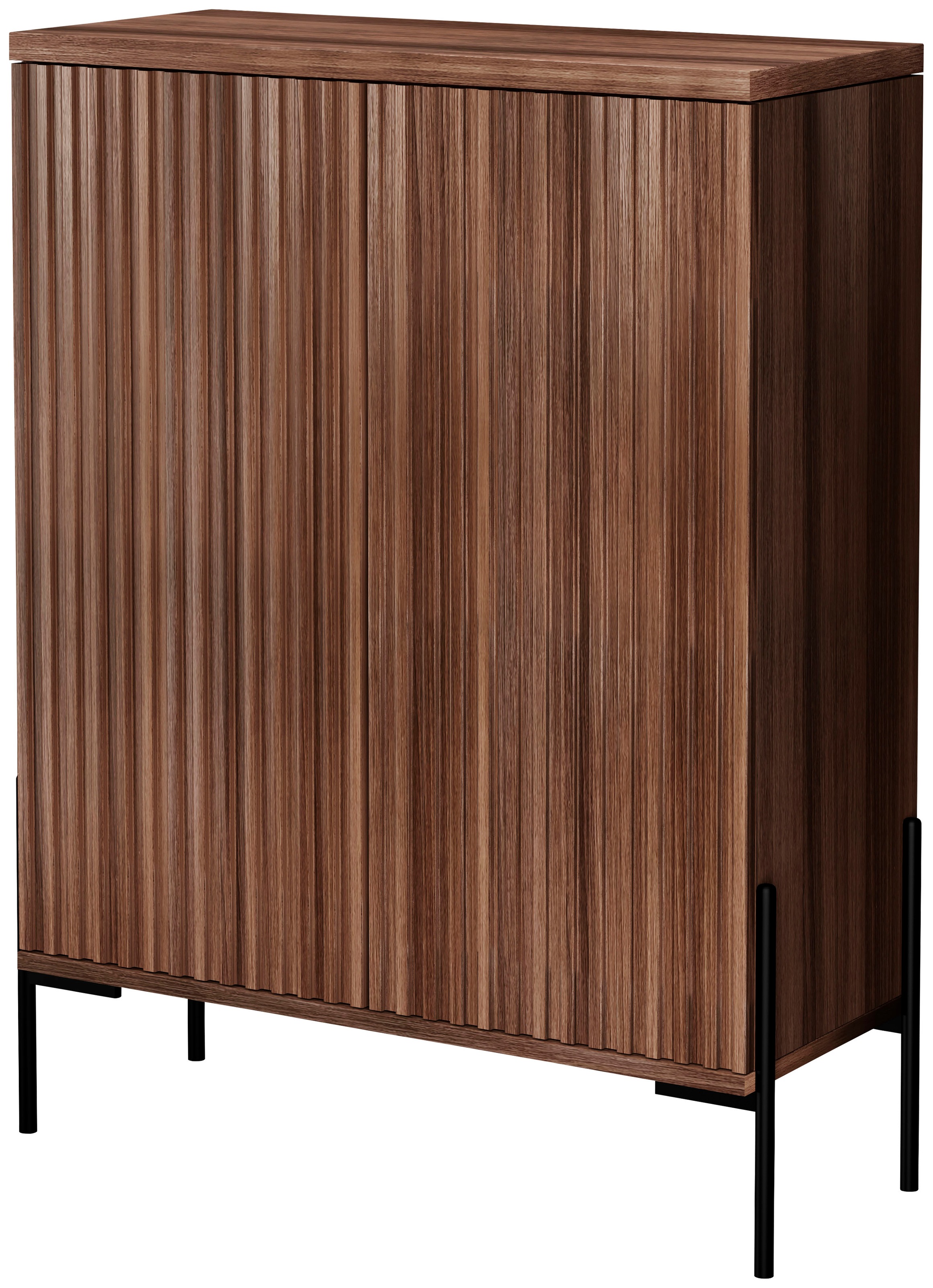 Highboard „Valloire“, mit 1 feste und 1 verstellbare Einlegeboden, Breite 93 cm, Höhe 120 cm, braun B/H/T: 93 cm x 120 cm x 38 cm