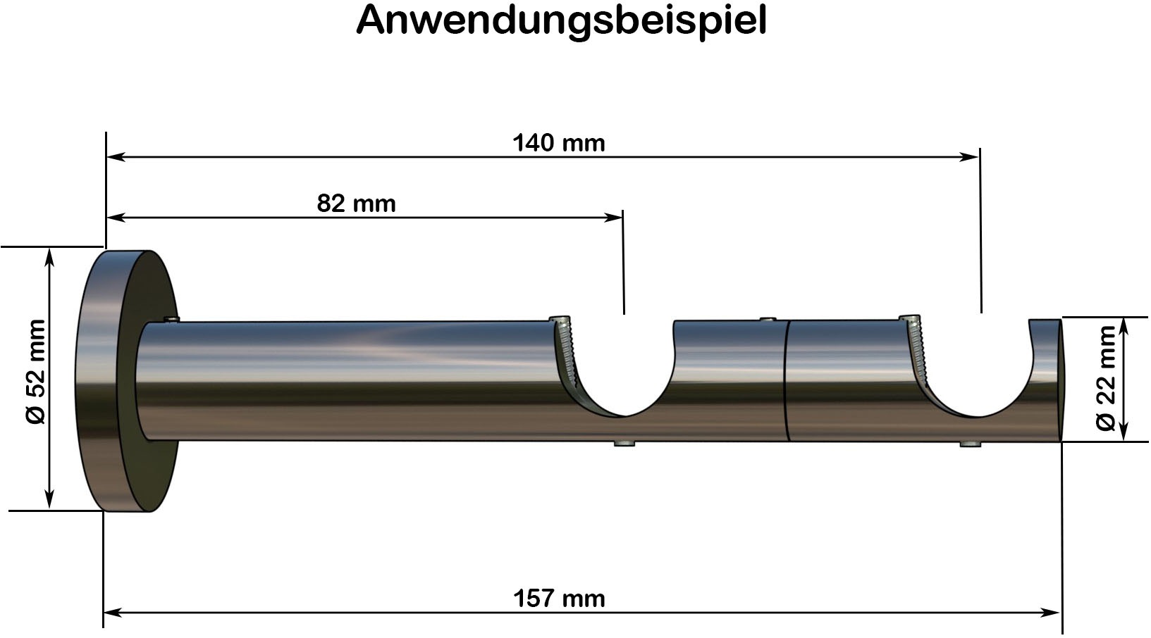 indeko Kombiträger, (1 St.), Ø 20 mm für Vorhangstangen und Innenlaufsysteme