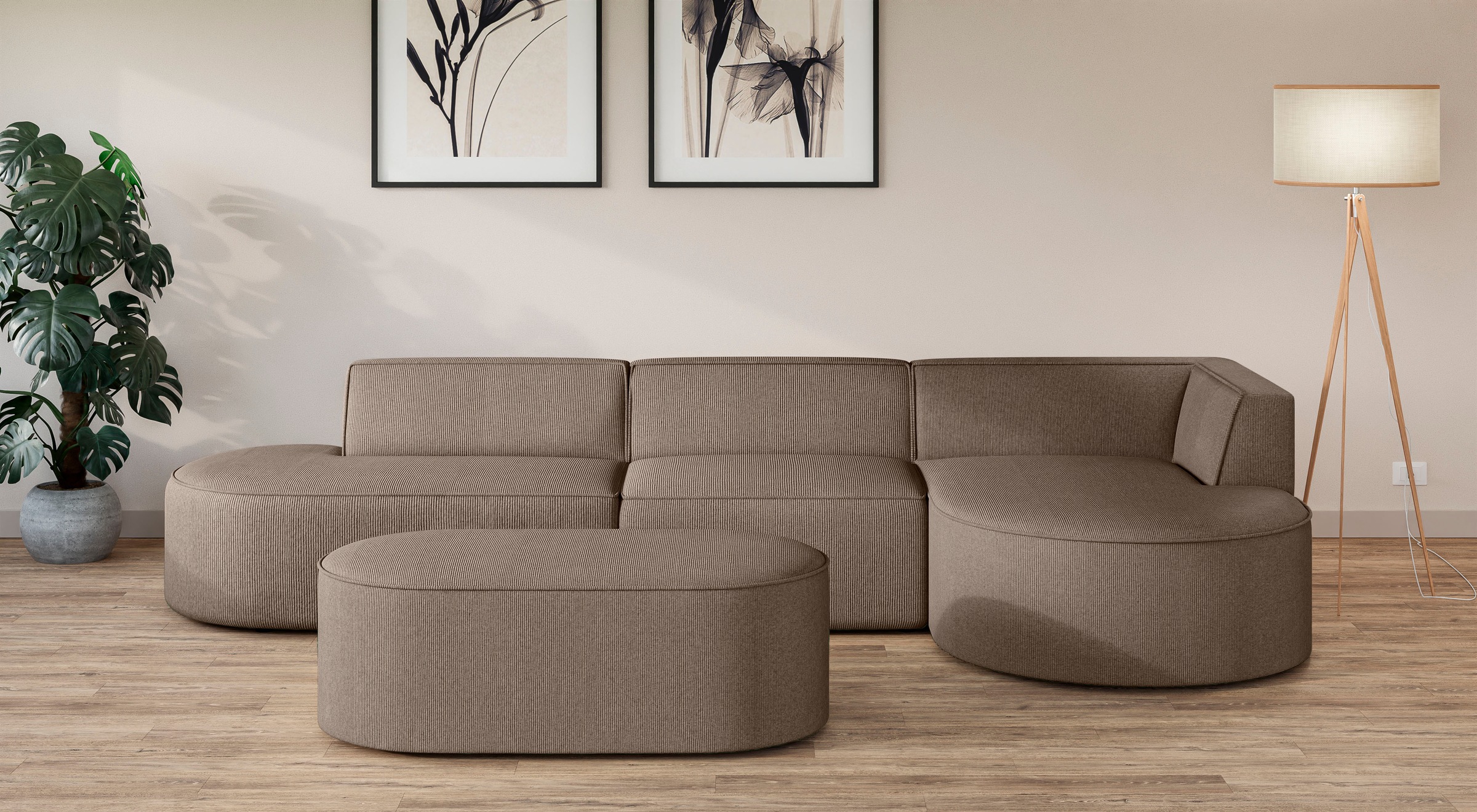 OTTO home Ecksofa »EIVIND Designer Sofa mit Ottomane rechts/links, B/T/H: 3 günstig online kaufen