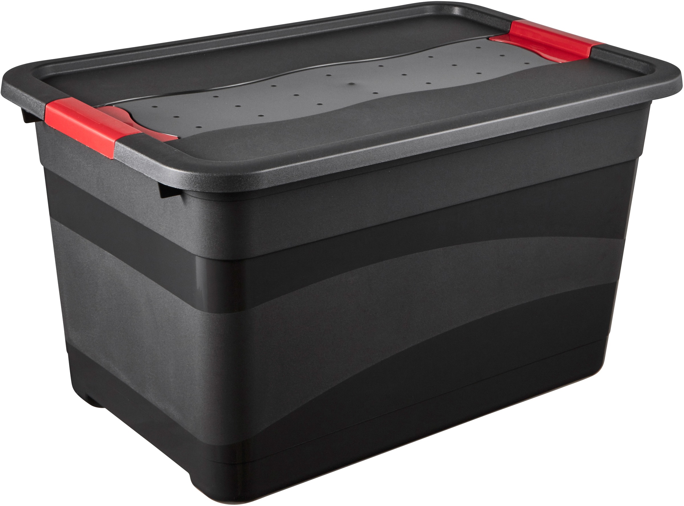 keeeper Transportbehälter »eckhart, 5er Set Transporbox, 52 L, 59,5 x 39,5 x 34 cm« 39,5 cm breit 34 cm hoch 59,5 cm lang Set, 5 Stk. tlg. seitl. Clips, Griffe am Boden, stoßfeste Seitenwände, robuster Deckel