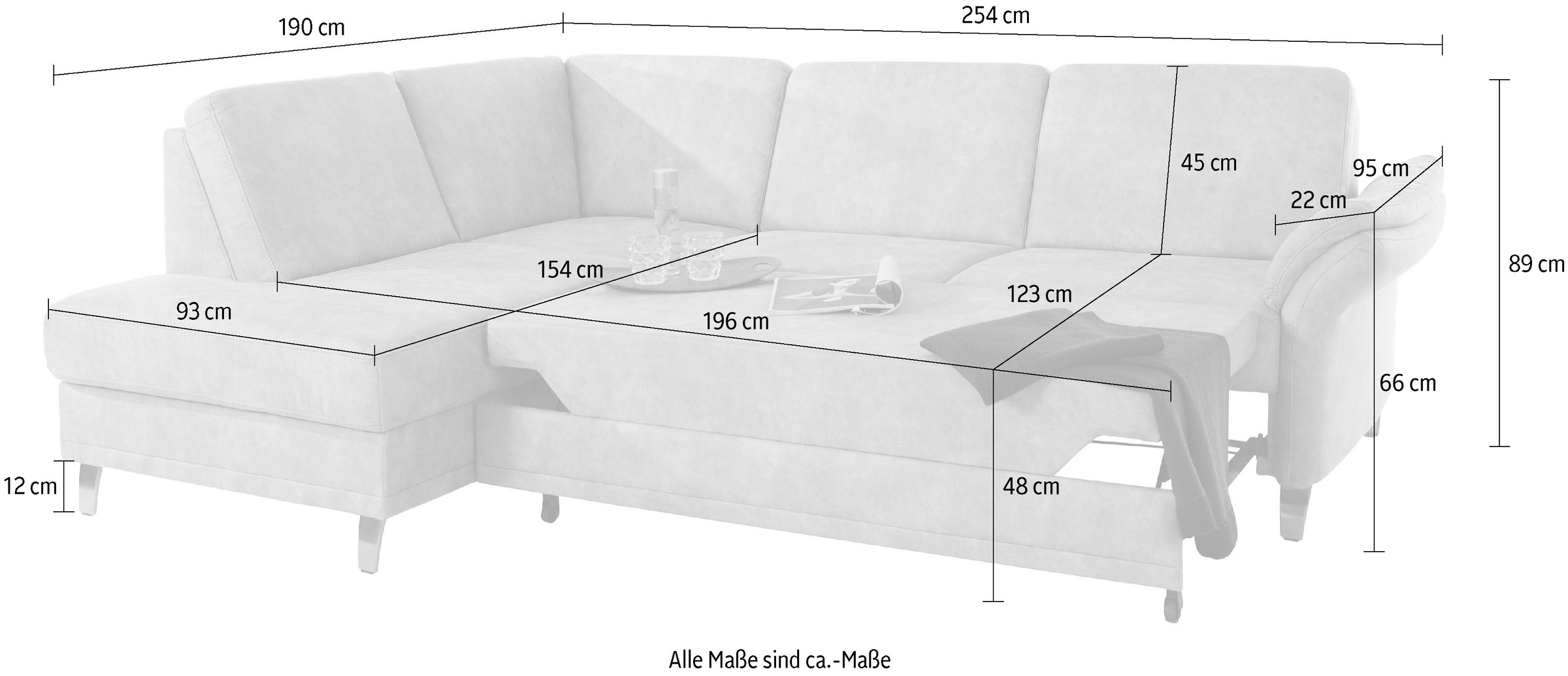 sit&more Ecksofa »Clio L-Form«, wahlweise mit Bettfunktion und Bettkasten, inklusive Federkern