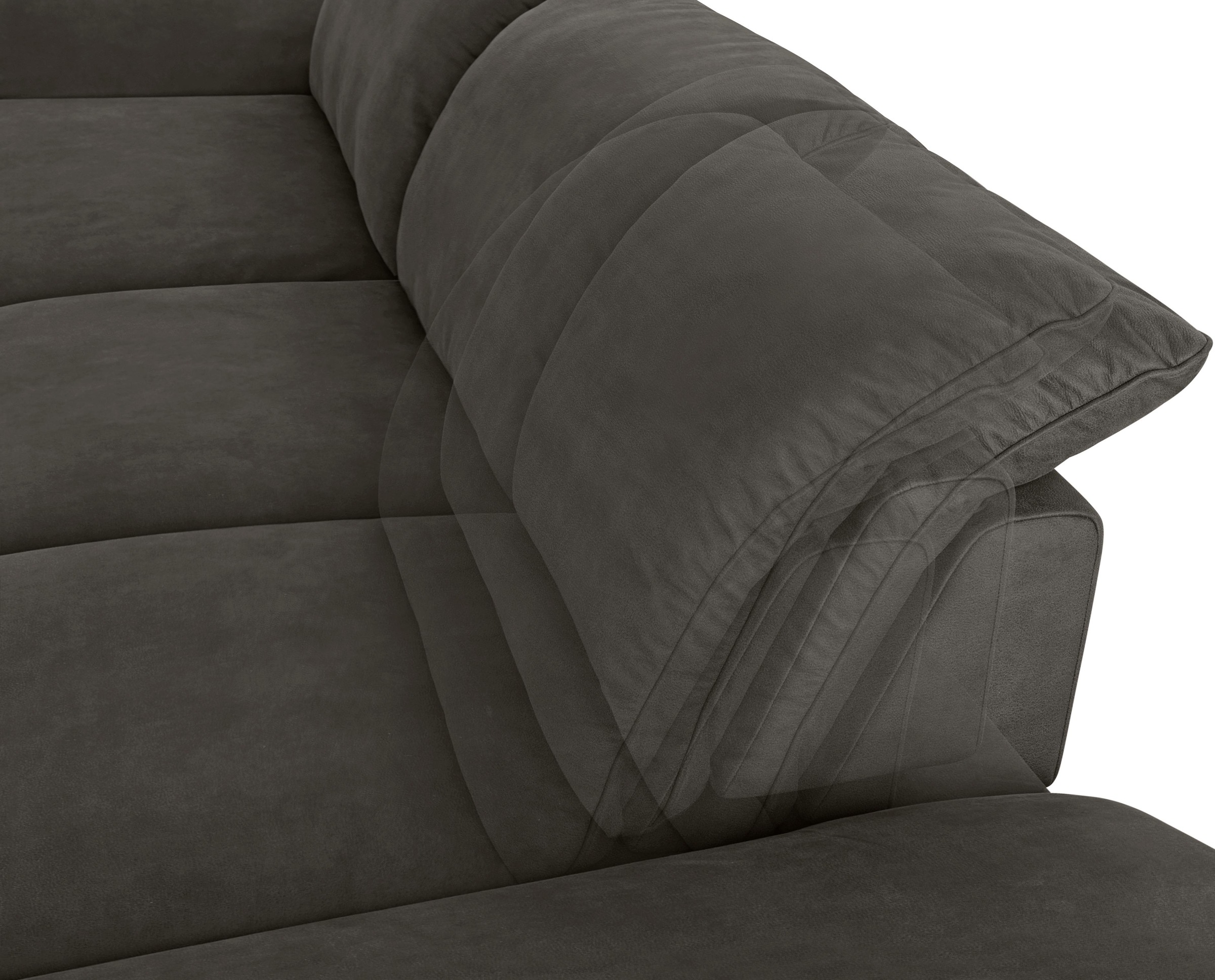 W.SCHILLIG Ecksofa »enjoy&MORE, Designsofa, bequem, zeitlos und elegant, L-Form«, Sitztiefenverstellung, Füße schwarz pulverbeschichtet, Breite 340 cm
