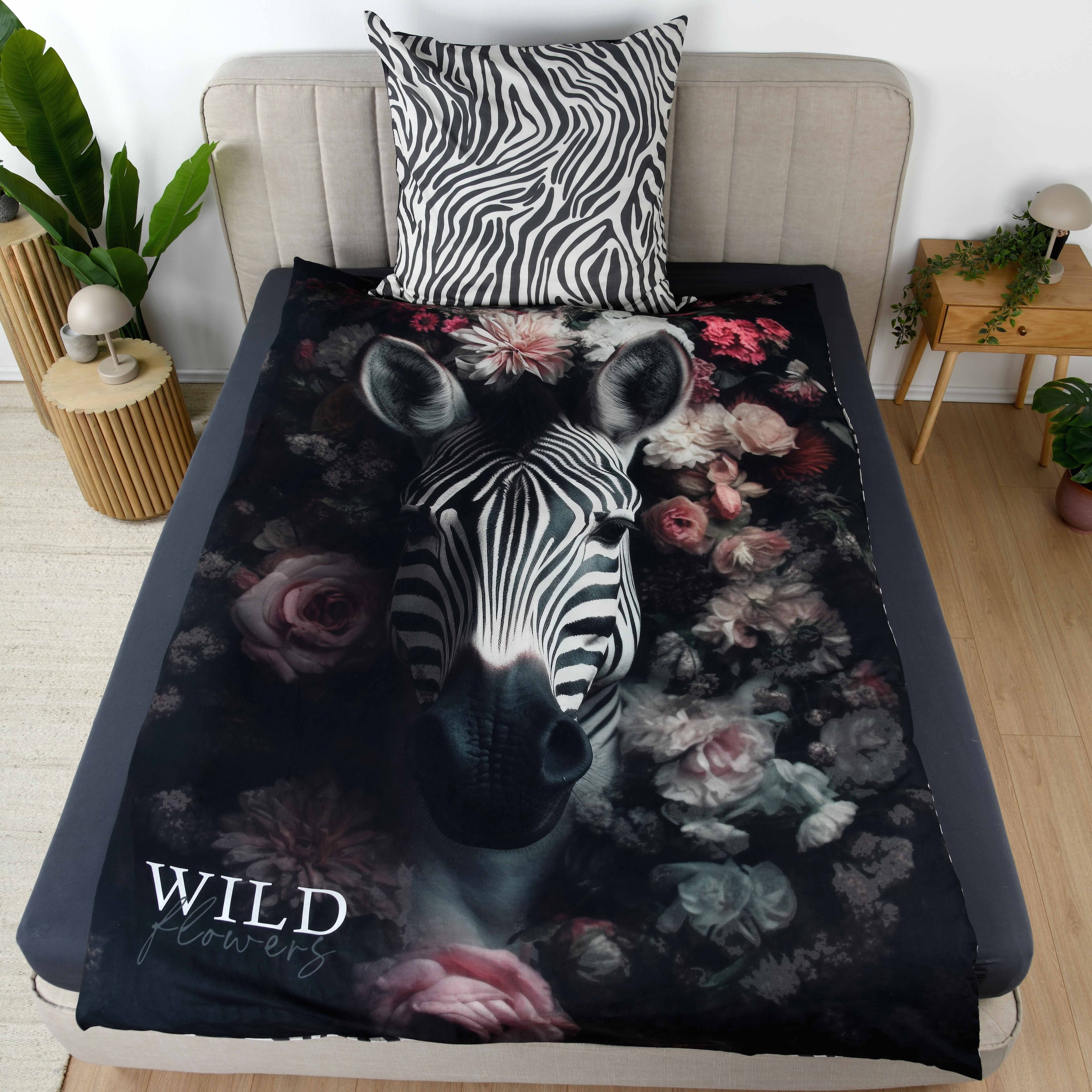 Herding Bettwäsche »Wild Flowers Zebra« 2 Wendebettwäsche