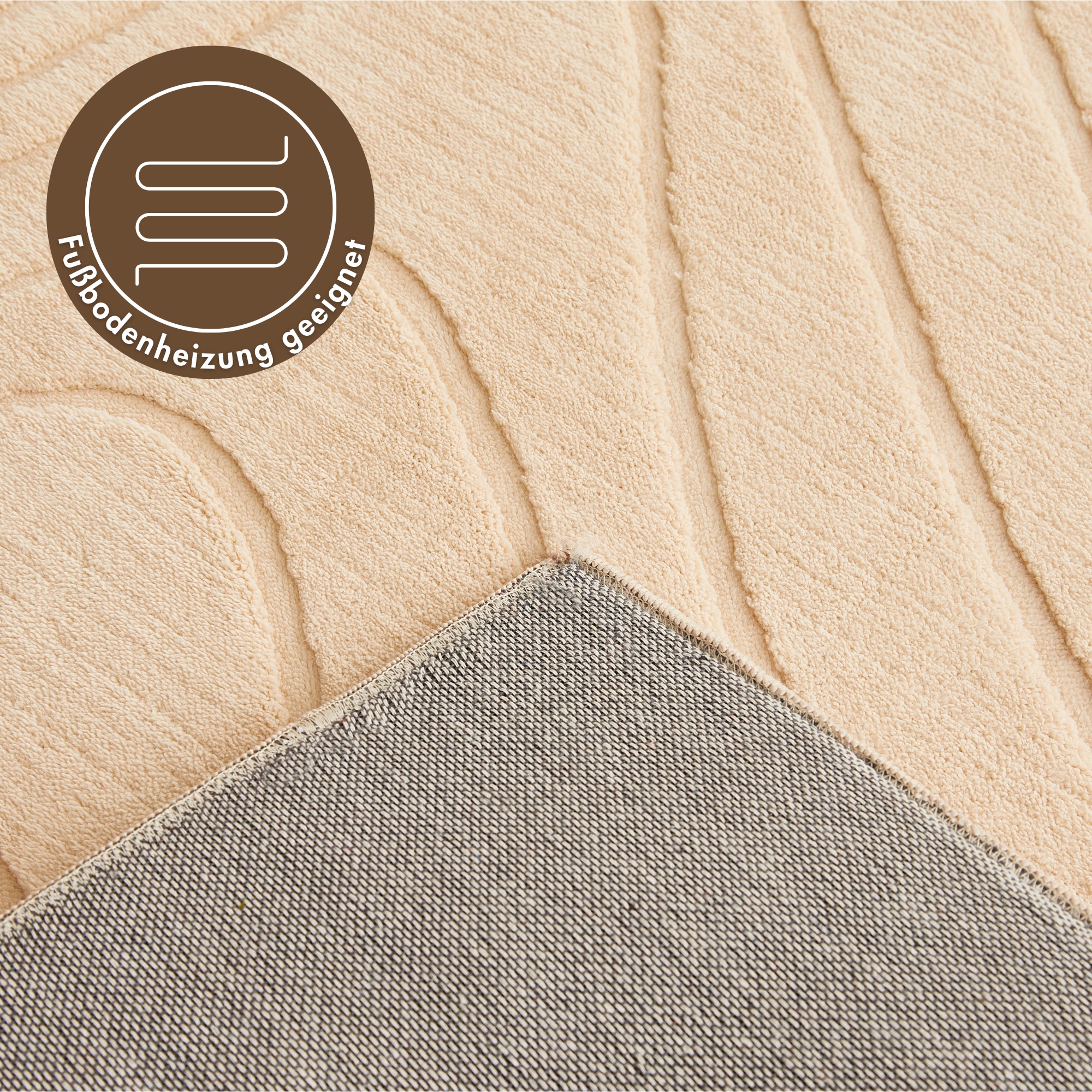Andiamo Teppich »Dale«, rechteckig, 10 mm Höhe, Uni Farben, Hoch-Tief-Struktur, Carving-Effekt, Wohnzimmer