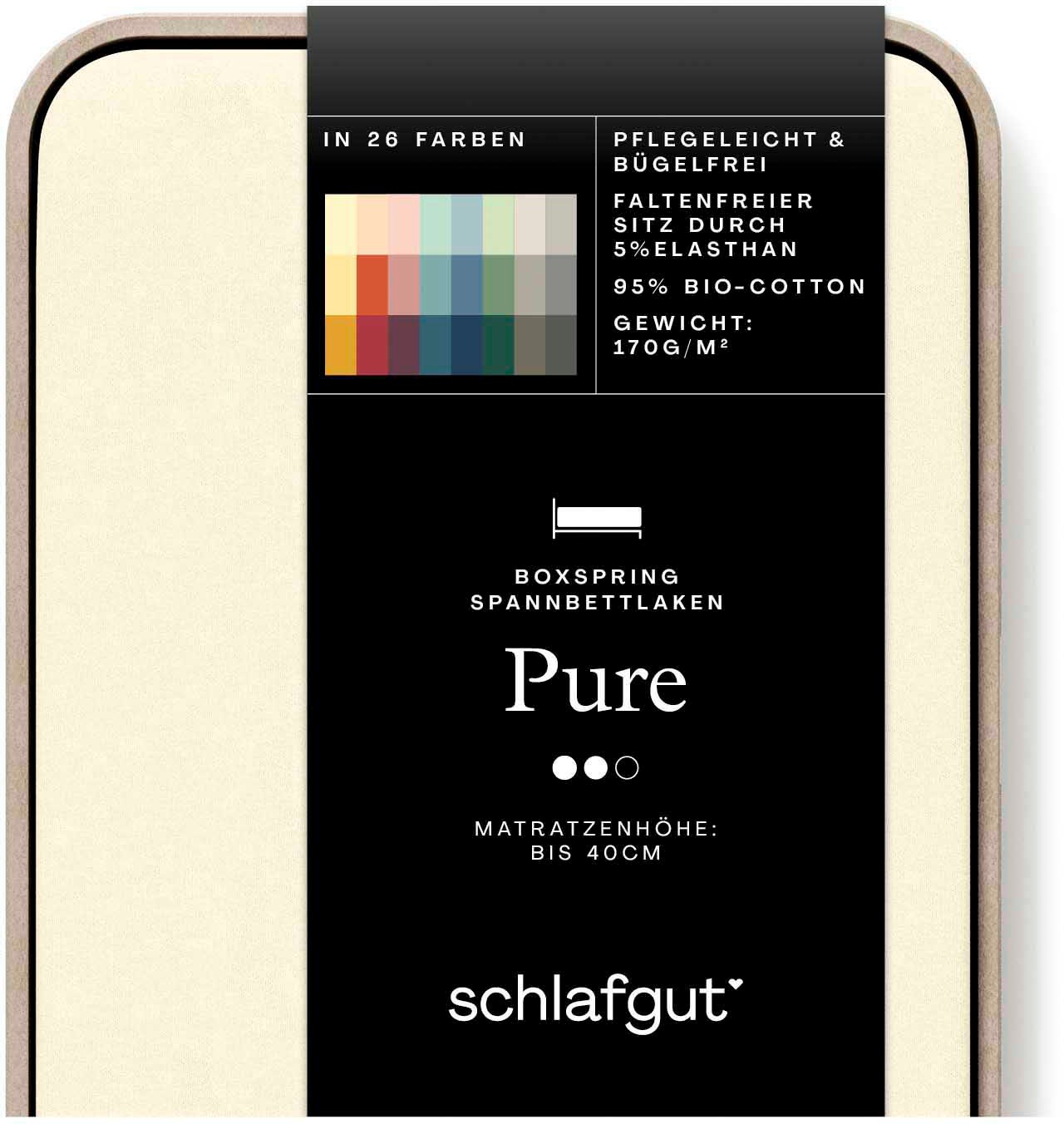 Schlafgut Spannbettlaken »PURE BOXSPRING in Gr. 90x200, 140x200 oder 180x20 günstig online kaufen