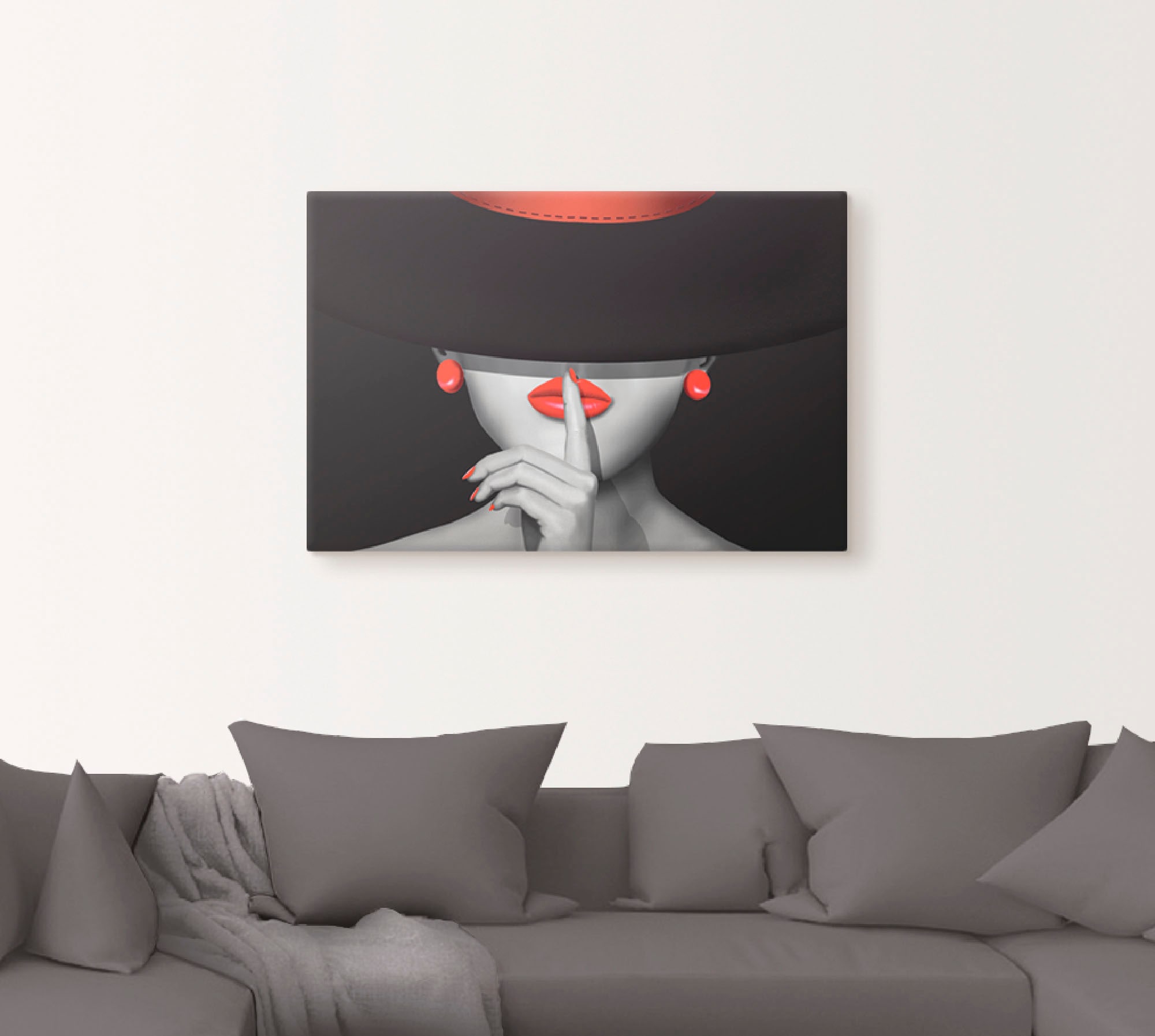 Artland Wandbild »Sei still«, Frau, (1 St.), als Alubild, Outdoorbild, Leinwandbild, Poster, Wandaufkleber