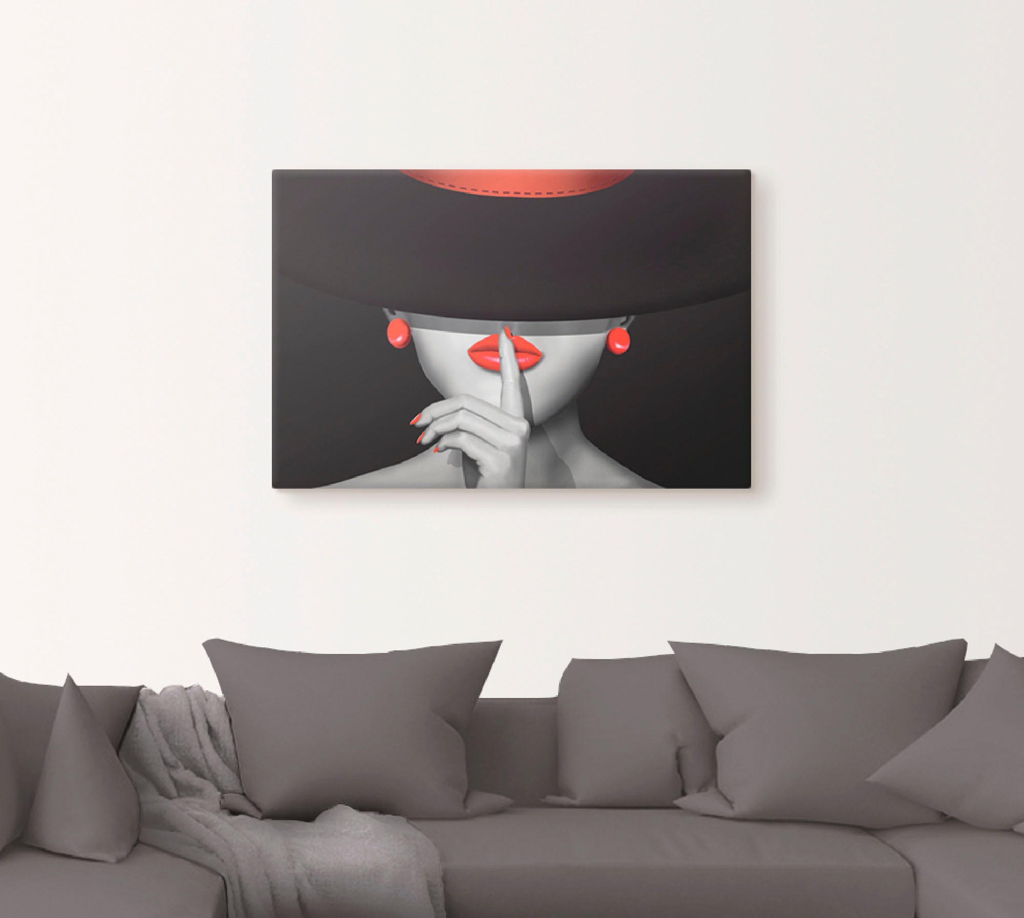Artland Wandbild »Sei still«, Frau, (1 St.), als Alubild, Outdoorbild, Lein günstig online kaufen