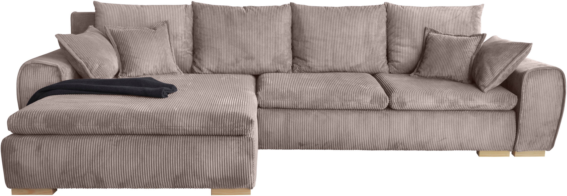 Home affaire Ecksofa »Katja L-Form«, Cord Bezug, inkl. Schlaffunktion und S günstig online kaufen