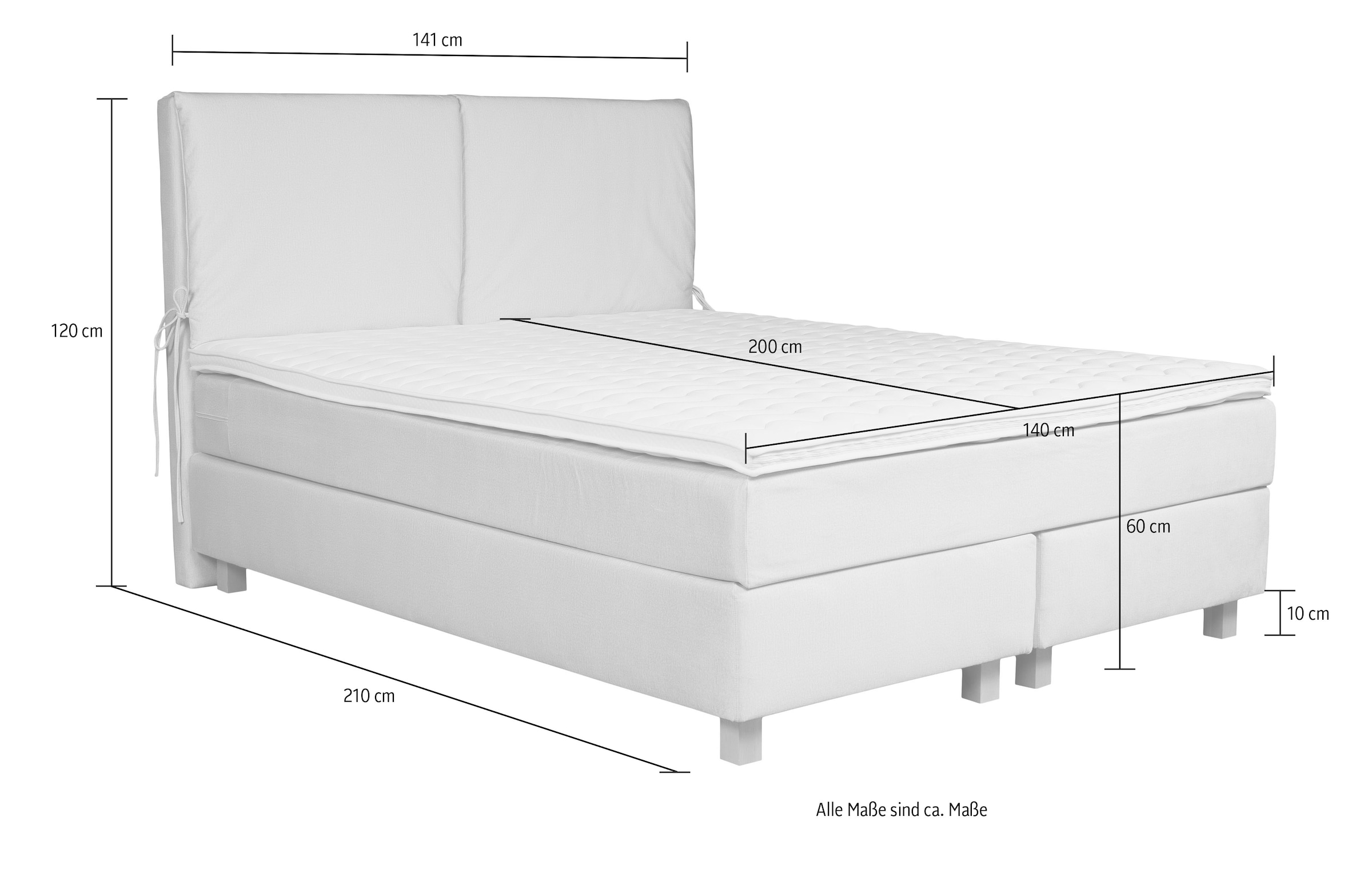 Home affaire Boxspringbett »Nele«, inkl. Topper im schlichtem Design