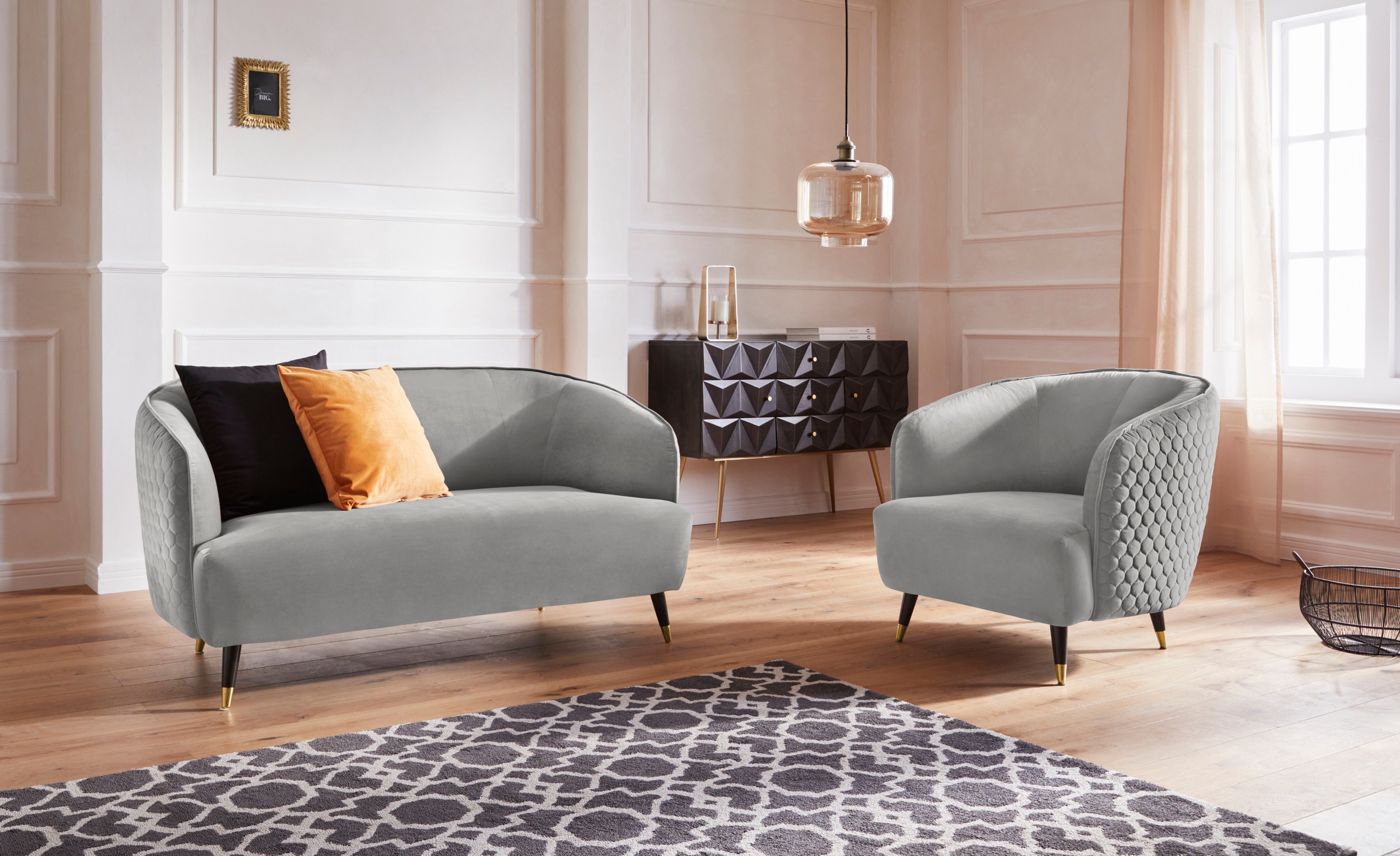 Home affaire Sessel "Oradea Cocktailsessel", mit eleganter Steppung auf Rüc günstig online kaufen