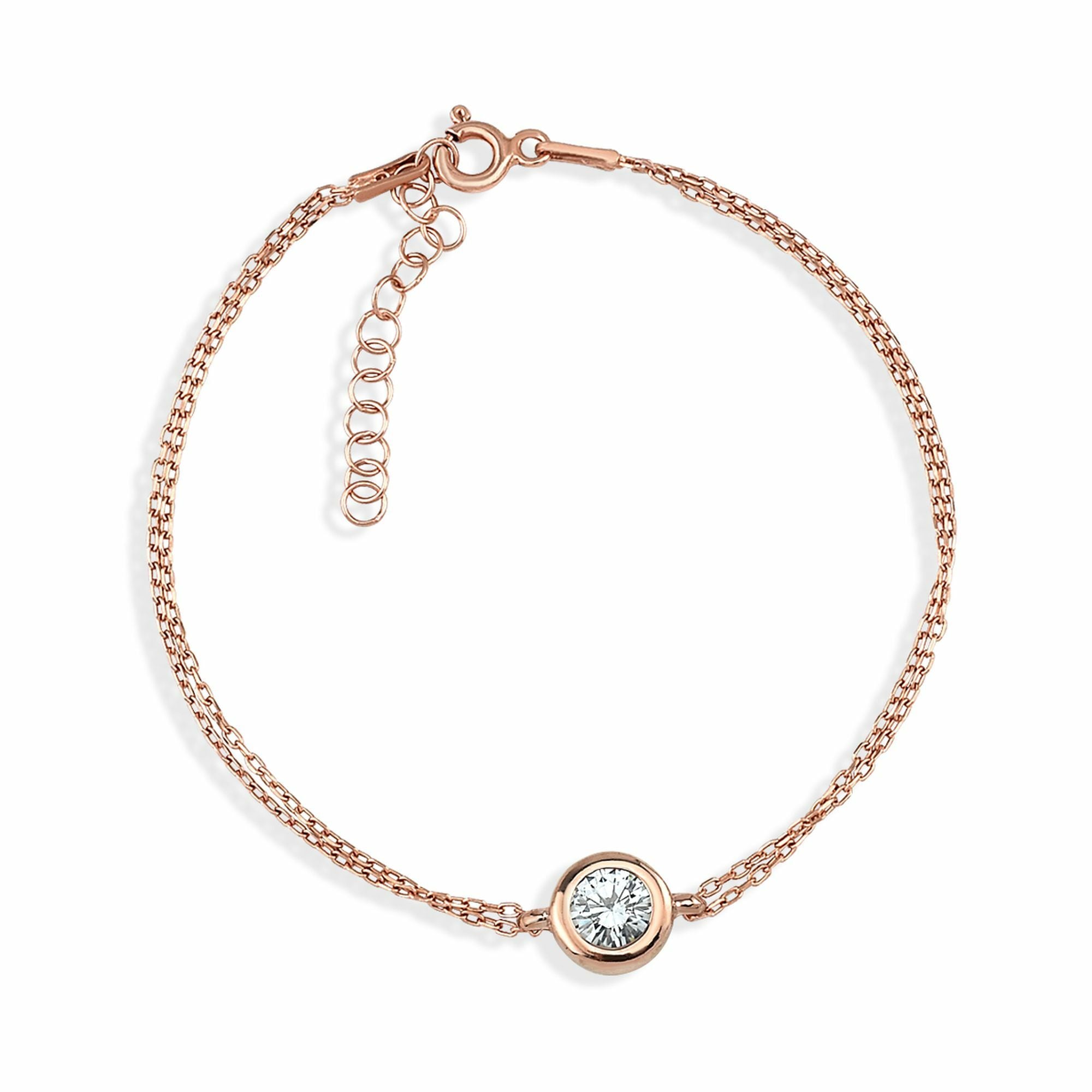 dKeniz Armband »925/- Sterling Silber rosévergoldet Solitär« im Online-Shop  bestellen