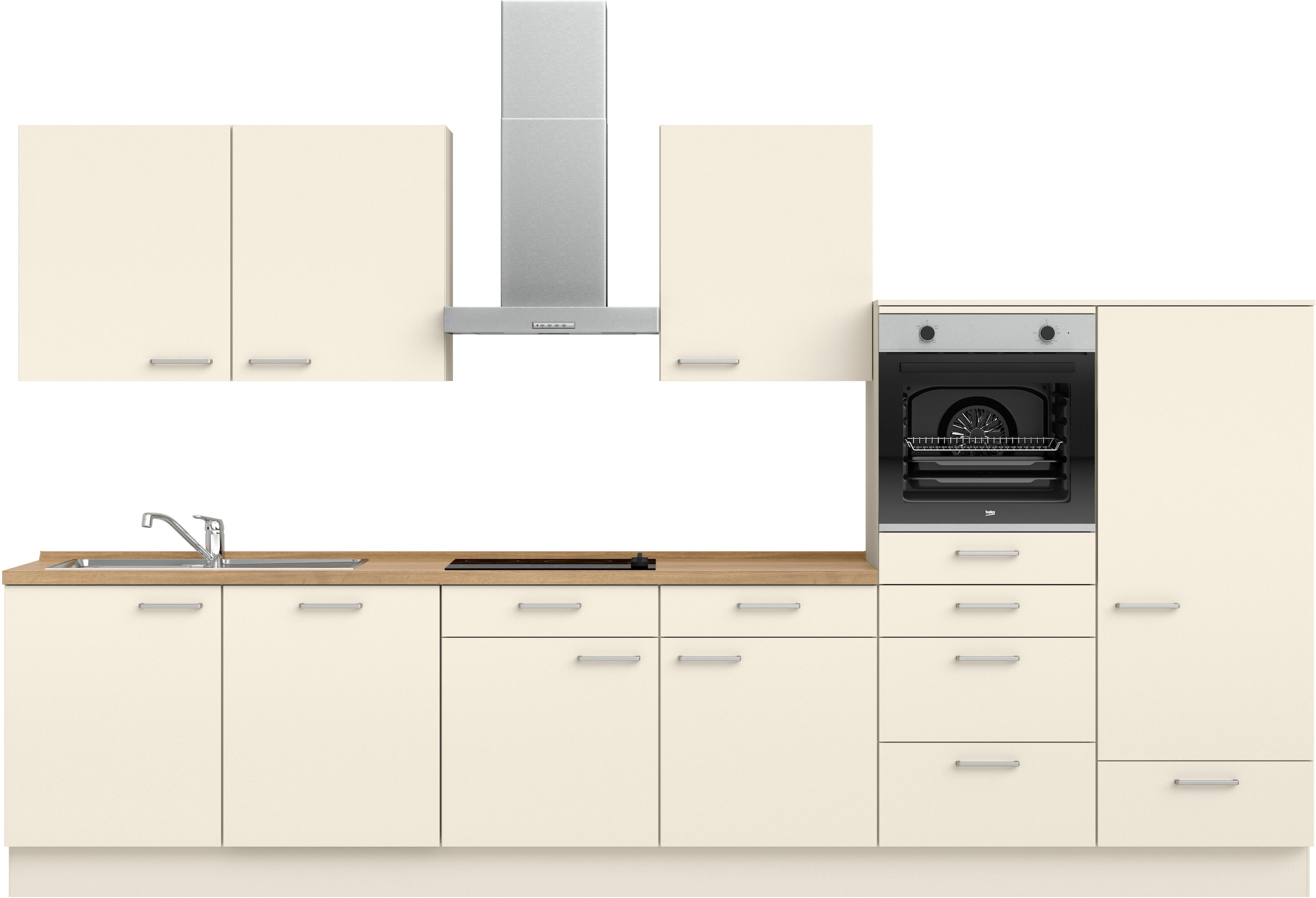 nobilia® Küchenzeile »"Touch I"« vormontiert, Ausrichtung wählbar, Breite 360 cm, wahlw. mit E-Geräten