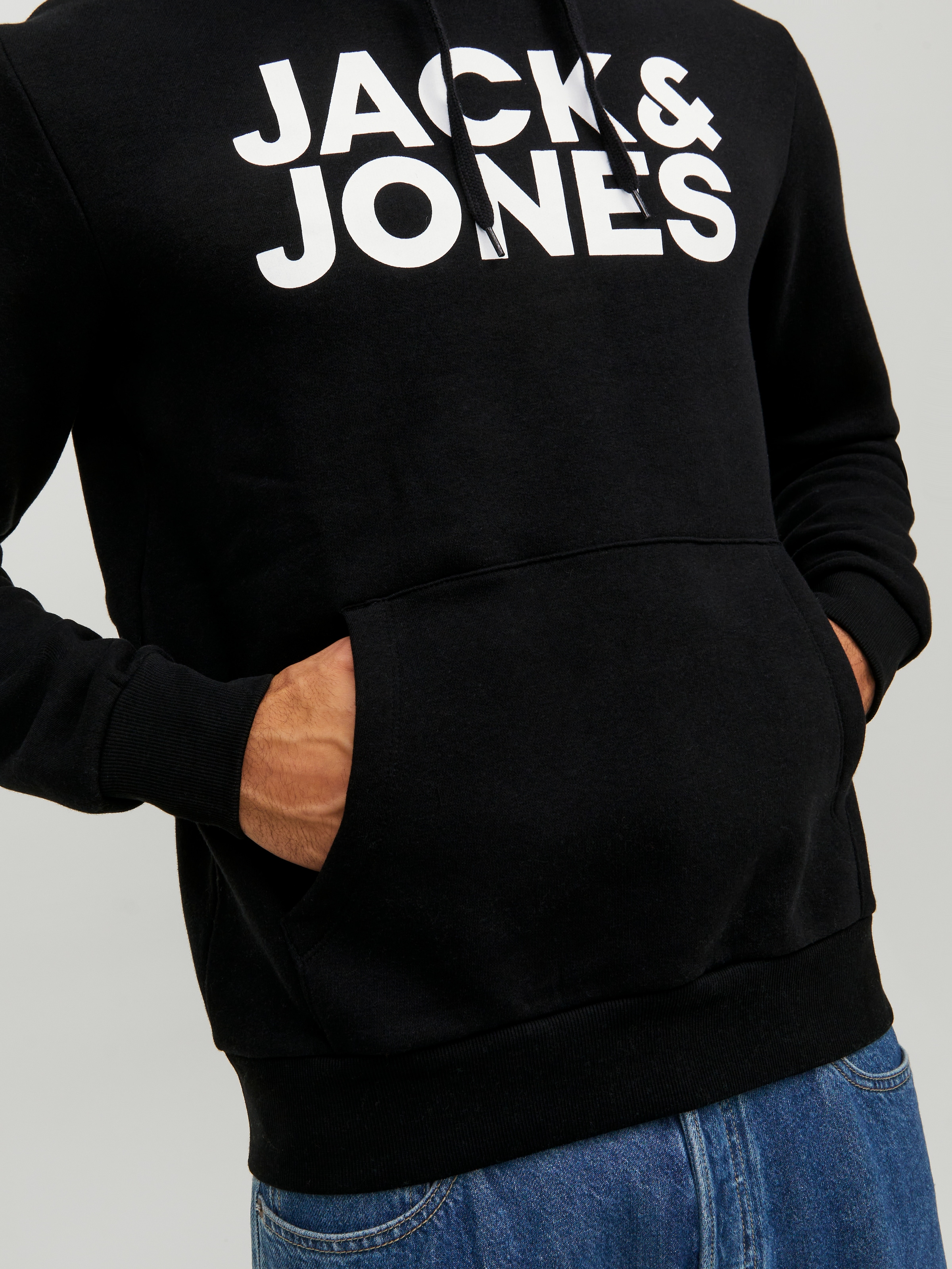 Jack & Jones Kapuzensweatshirt »JJECORP  Kapuze und Frontprint«, bedruckt, modisch, regular fit, Baumwollmischung, Rundhals
