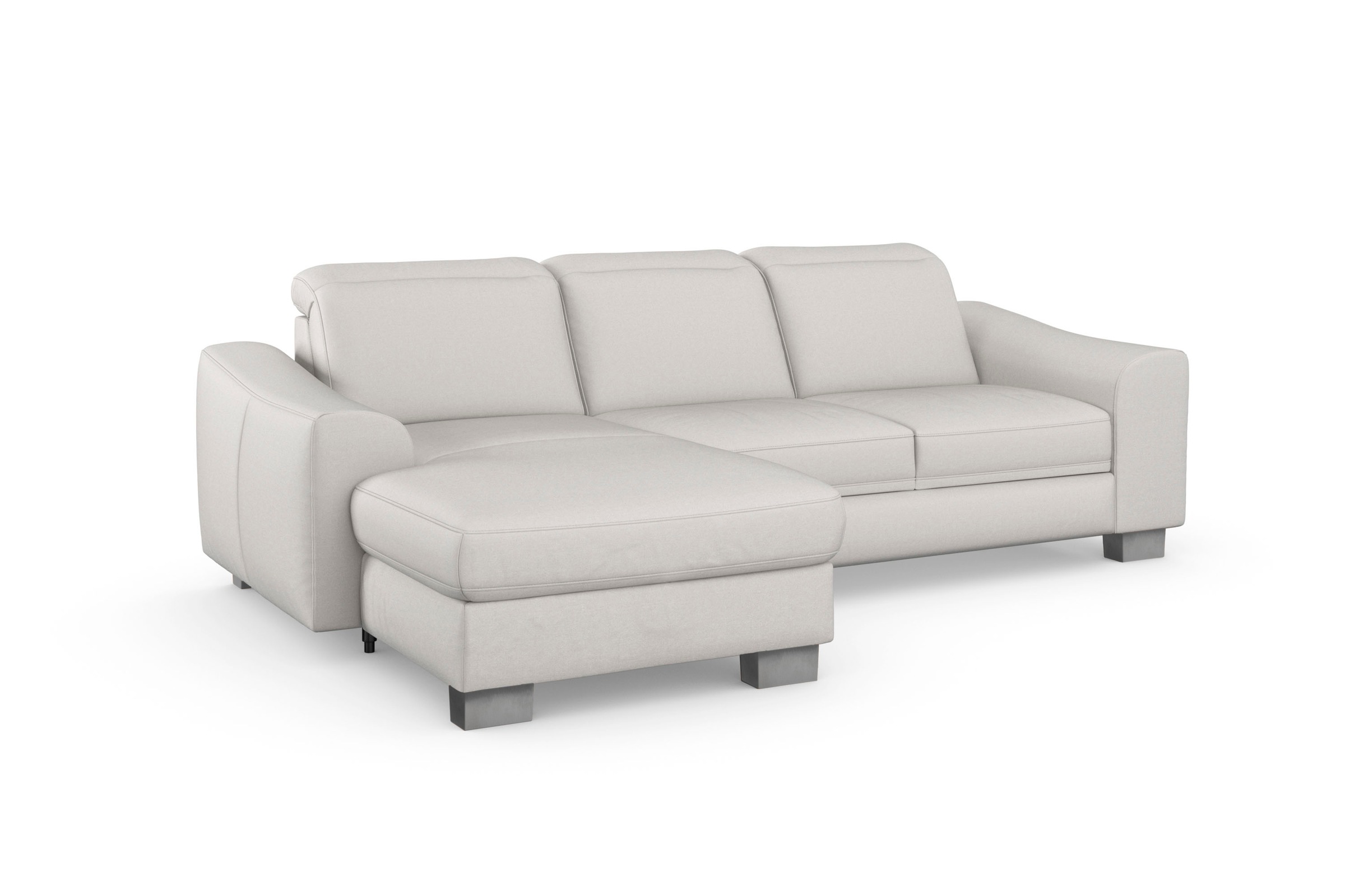 sit&more Ecksofa »Dundee L-Form«, mit Federkern und Edelstahlfüßen, wahlweise mit Kopfteilverstellung
