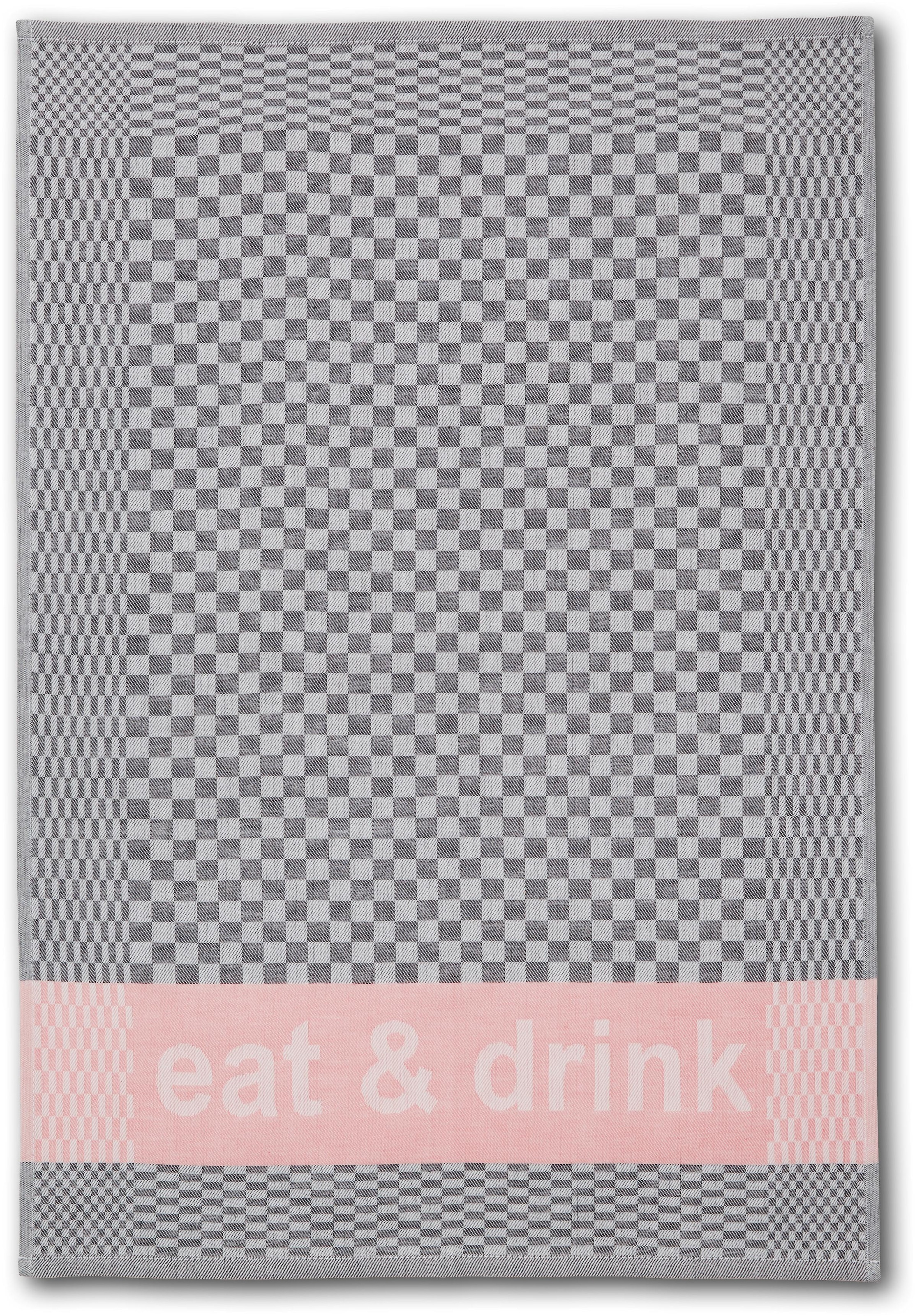 Dyckhoff Geschirrtuch »Eat & Drink, Maße je Tuch ca. 50x70 cm«, (Set, 6 tlg.), mit drei verschiedenen Motiven