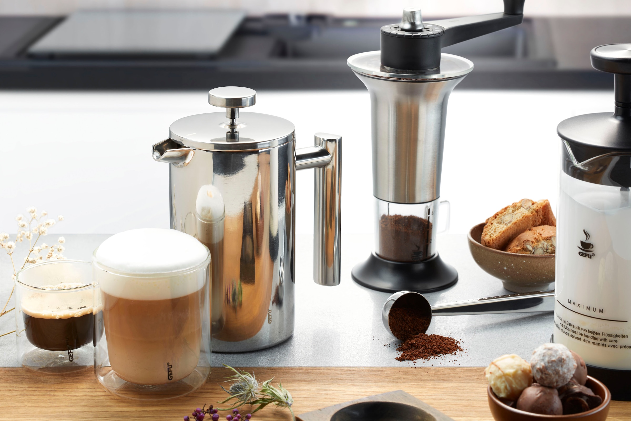 GEFU French Press Kanne »Kaffeebereiter GUSTAVO, 600 ml«, 600 l Kaffeekanne, Einfaches Zubereiten von duftendem Kaffee und Tee