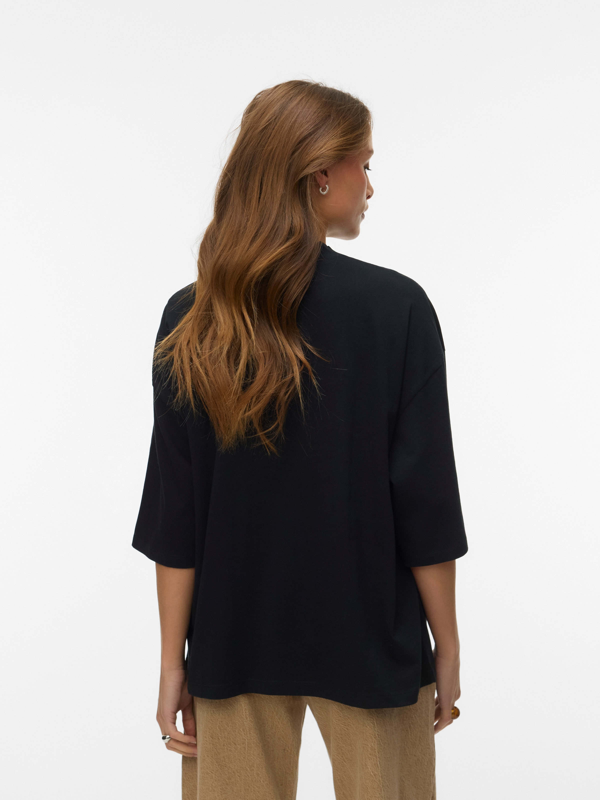 Vero Moda Kurzarmshirt »VMMOLLY 3/4 TOP JRS NOOS« Baumwolle, loose fit
