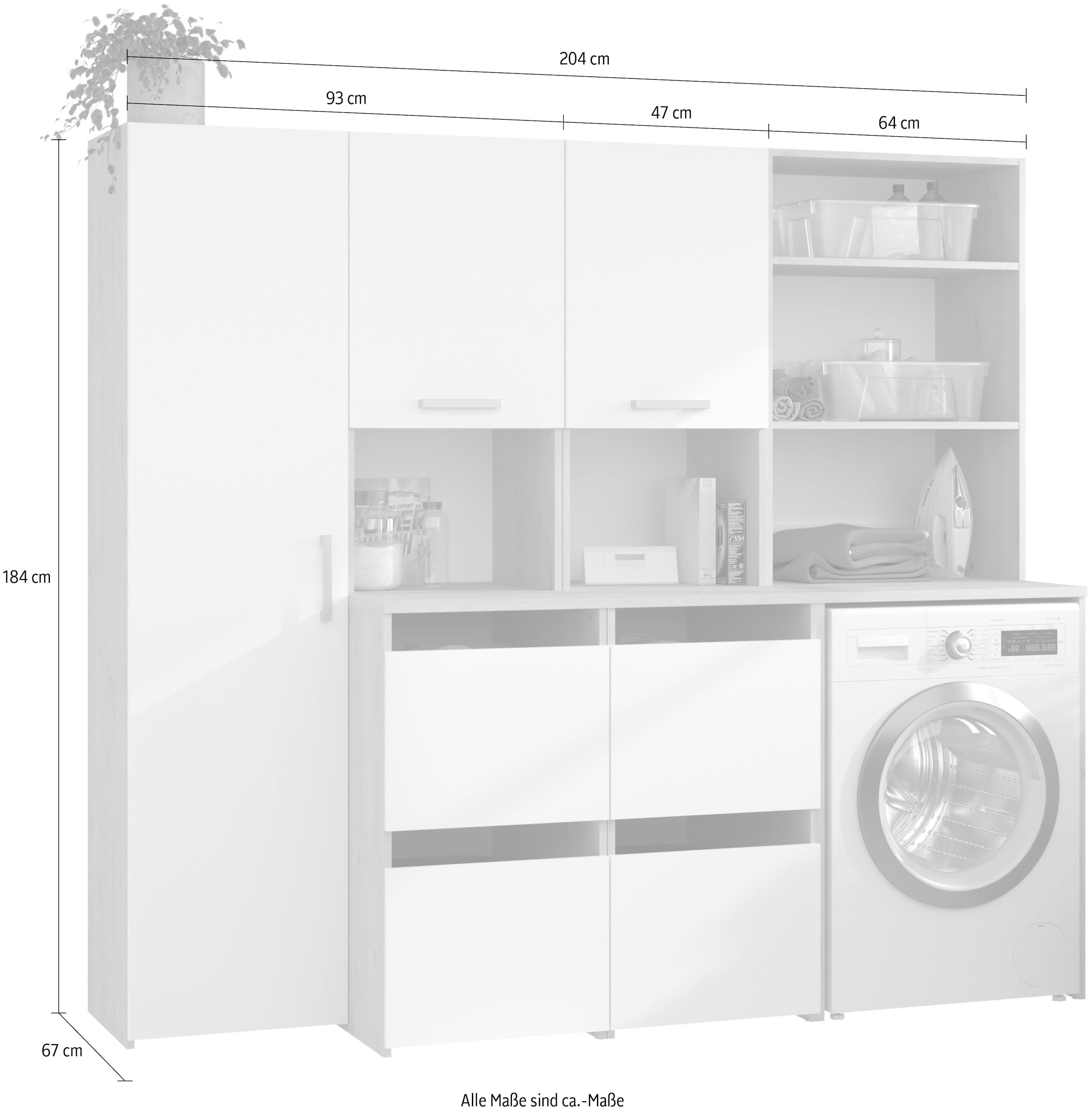 Parisot Mehrzweckschrank-Set »Laundry 3« Set, 3 Stk. tlg.