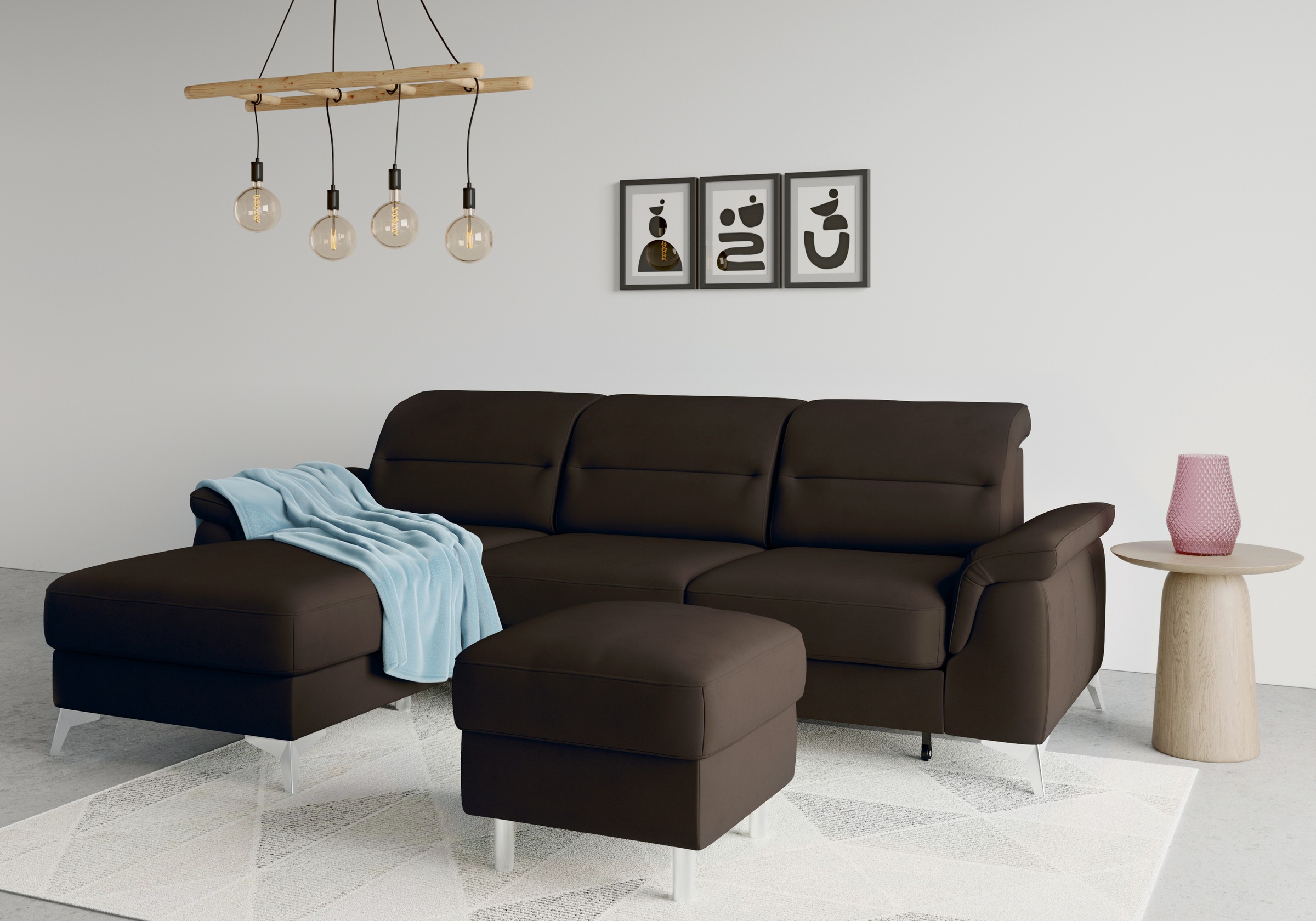 sit&more Ecksofa »Sinatra L-Form«, mit Recamiere, optinal mit Kopfteilverstellung und Armteilfunktion