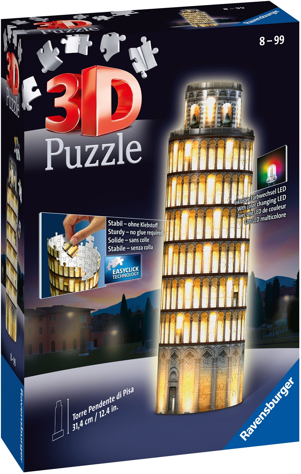 Ravensburger 3D-Puzzle »Schiefer Turm von Pisa bei Nacht«, mit Farbwechsel LEDs; Made in Europe, FSC® - schützt Wald - weltweit