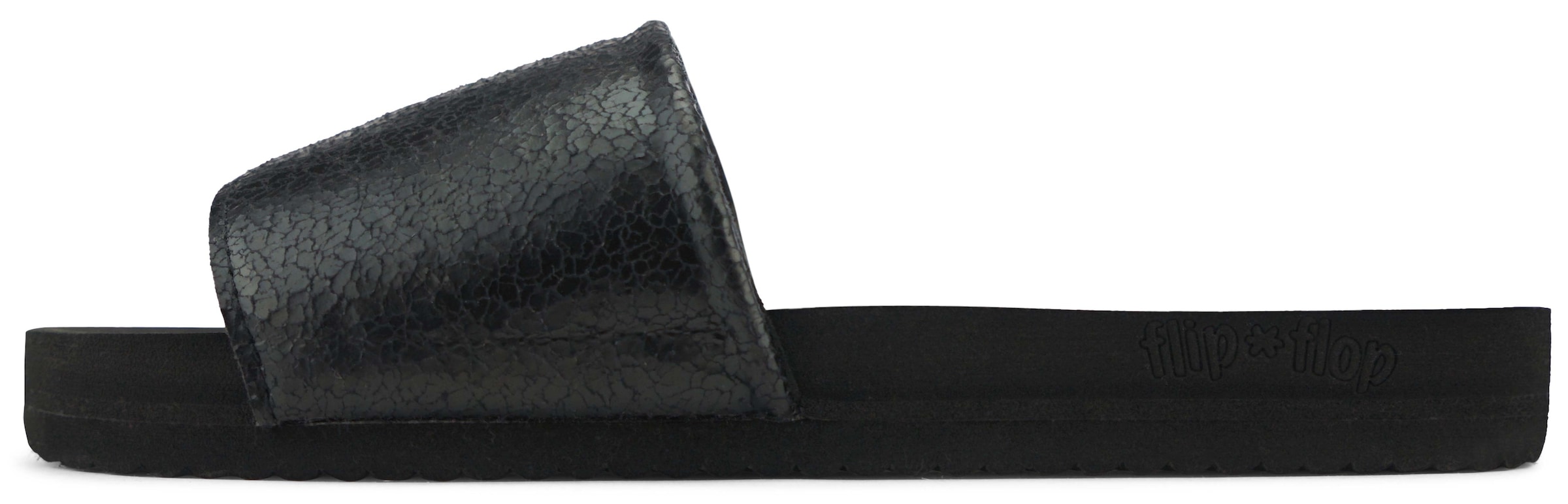 Flip Flop Pantolette »pool metallic cracked«, Sommerschuh, Schlappen, Poolsildes mit Metallic Crush Effekt