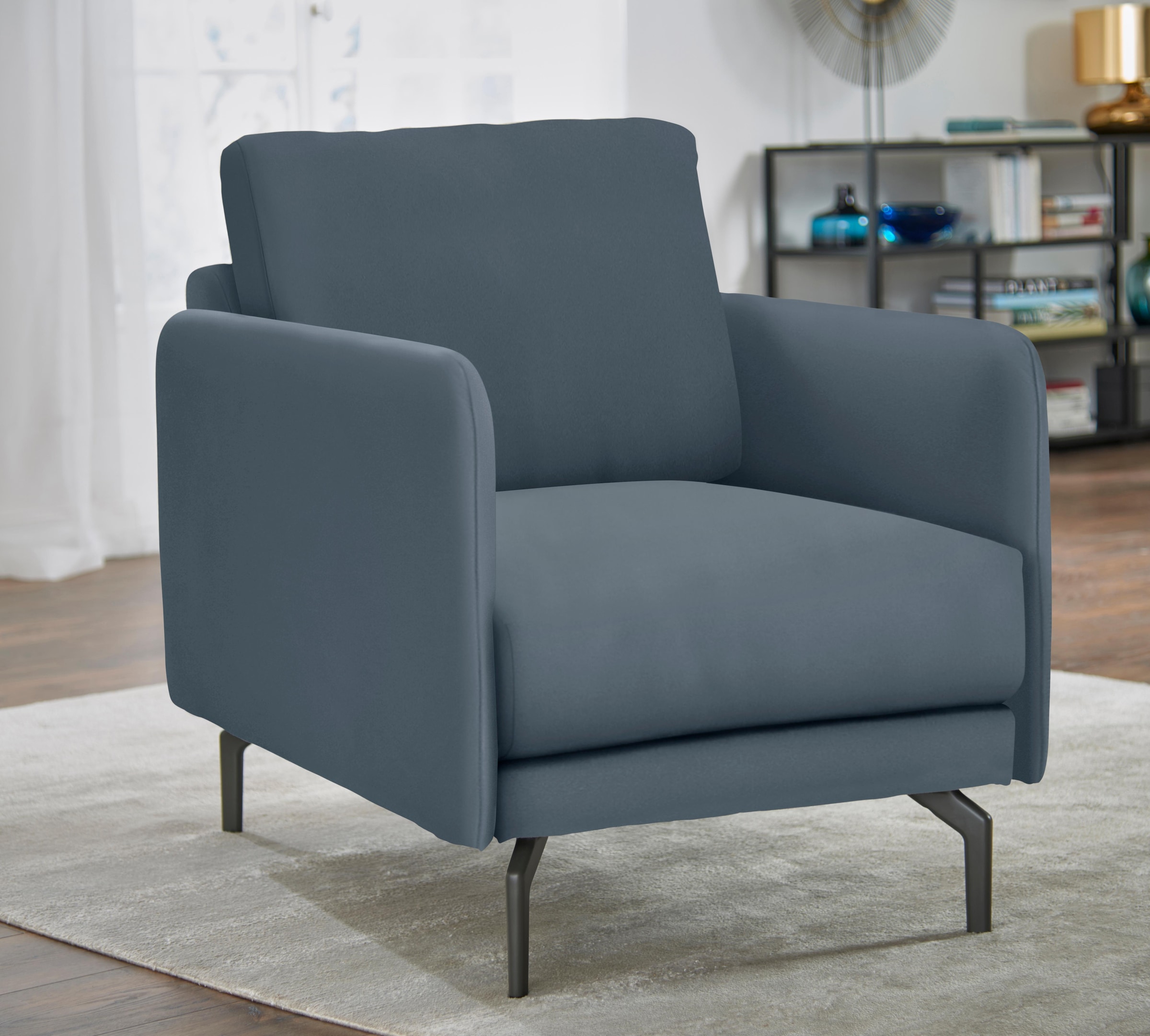 Creation BY ROLF BENZ Sessel »CR.450, Designsessel, Loungesessel«, Armlehne sehr schmal, Breite 70 cm, Alugussfuß Umbragrau