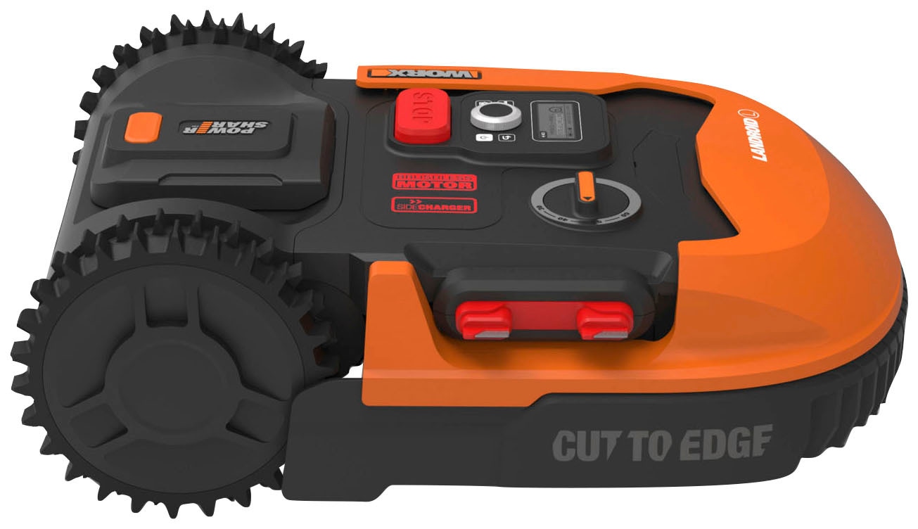 Worx Rasenmähroboter »Landroid L800«, (Set), 800m², 20V/2Ah, 20cm/30-60mm, WiFi/Bluetooth, Cut to edge, PowerShare