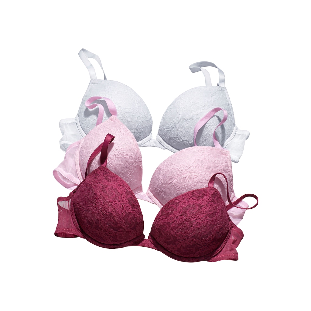 petite fleur Push-up-BH, (Packung, 3 Stück)