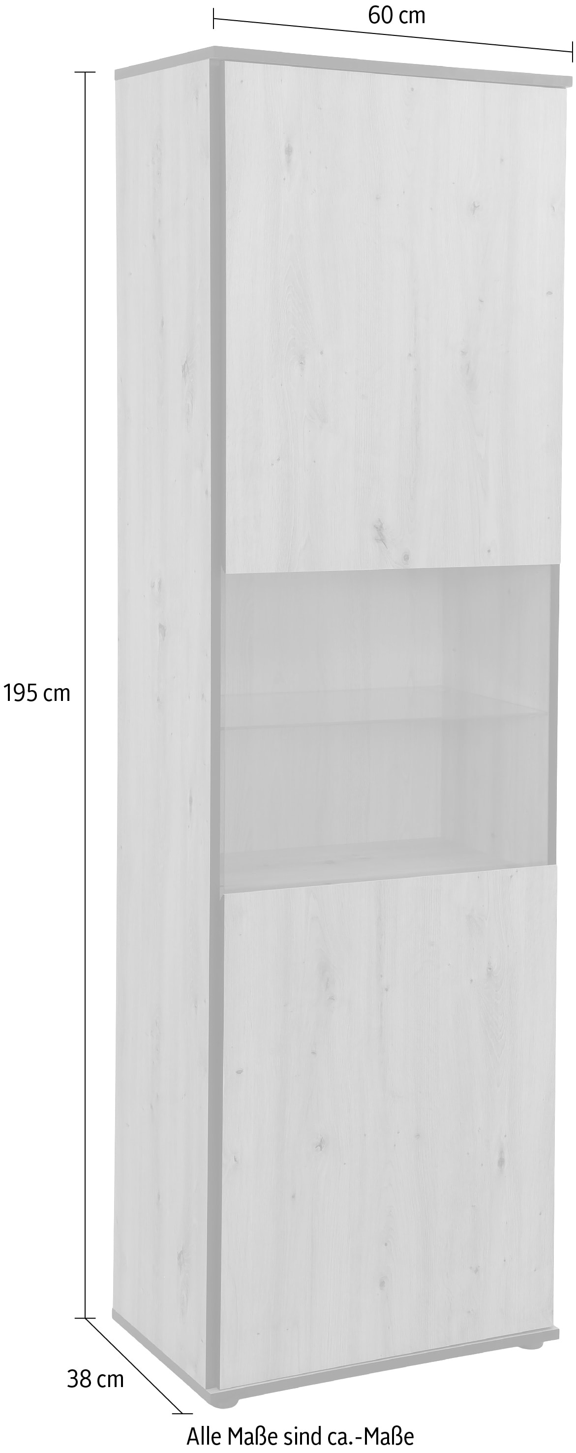 HELA Vitrine »Ariana«, mit angeschrägten Griffmulden, Höhe 195 cm online  kaufen