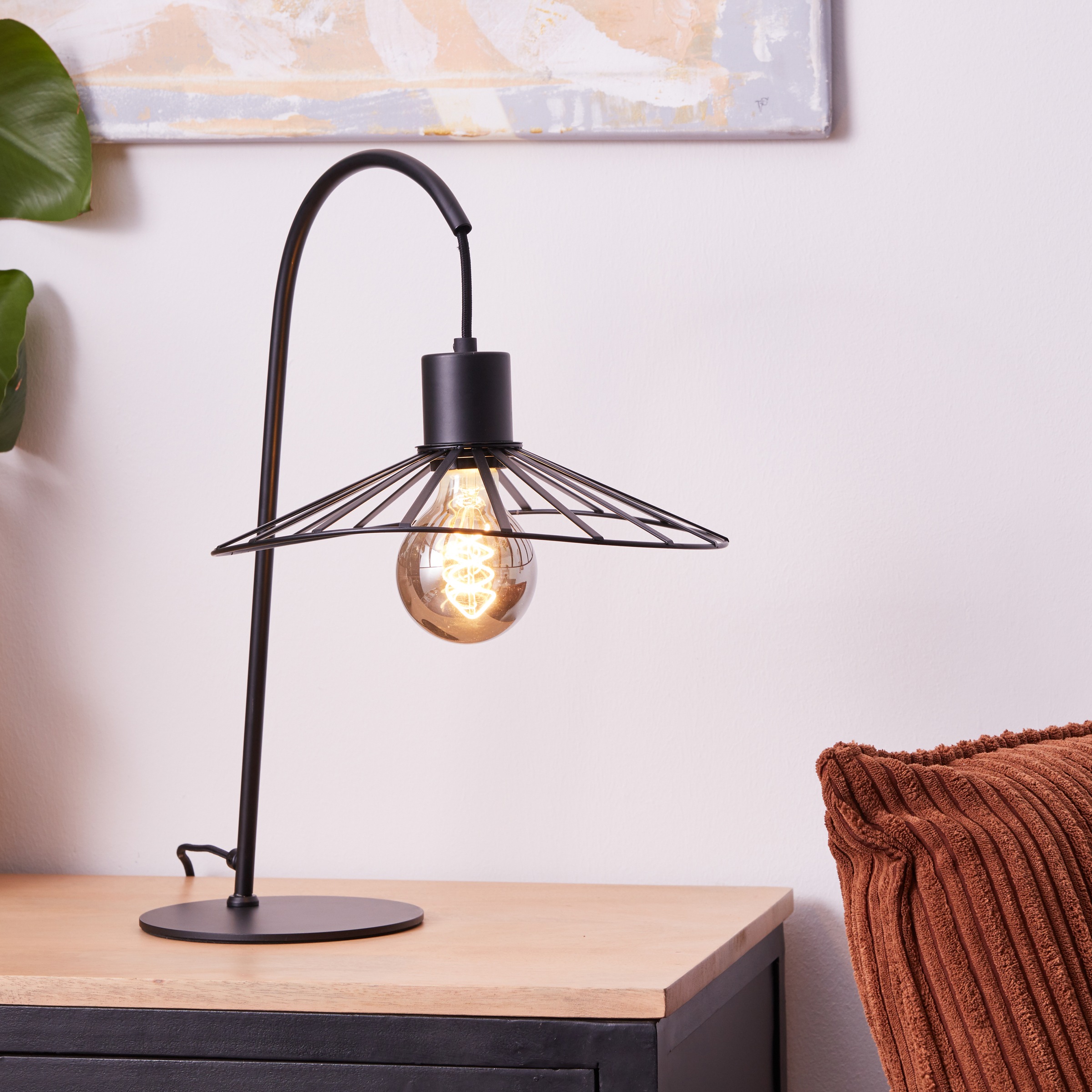 Brilliant Tischleuchte »Leika«, 1 flammig, Leuchtmittel E27 | ohne Leuchtmittel, im Retro-Look, 45,5 cm Höhe, E27, Metall, schwarz matt