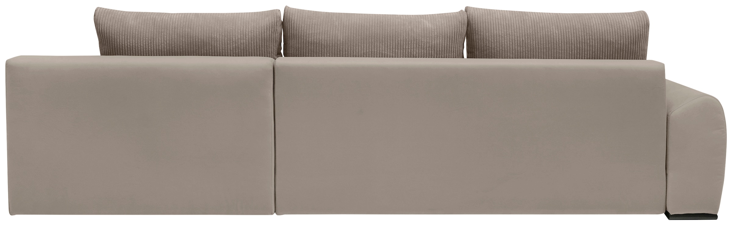 Home affaire Ecksofa »Win L-Form«, optional mit Schlaffunktion und Bettkasten, taupe, Cord